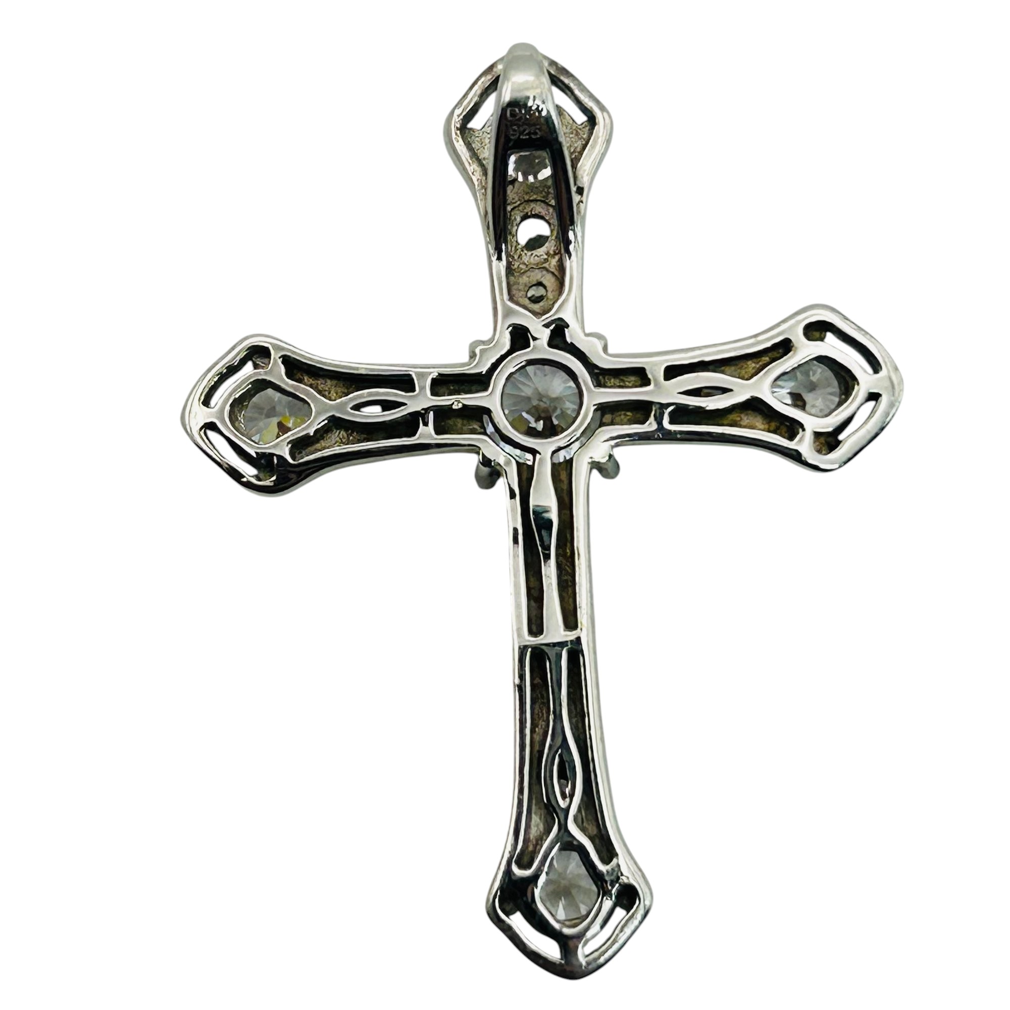 Djoy Sterling Rhinestone Cross Pendant