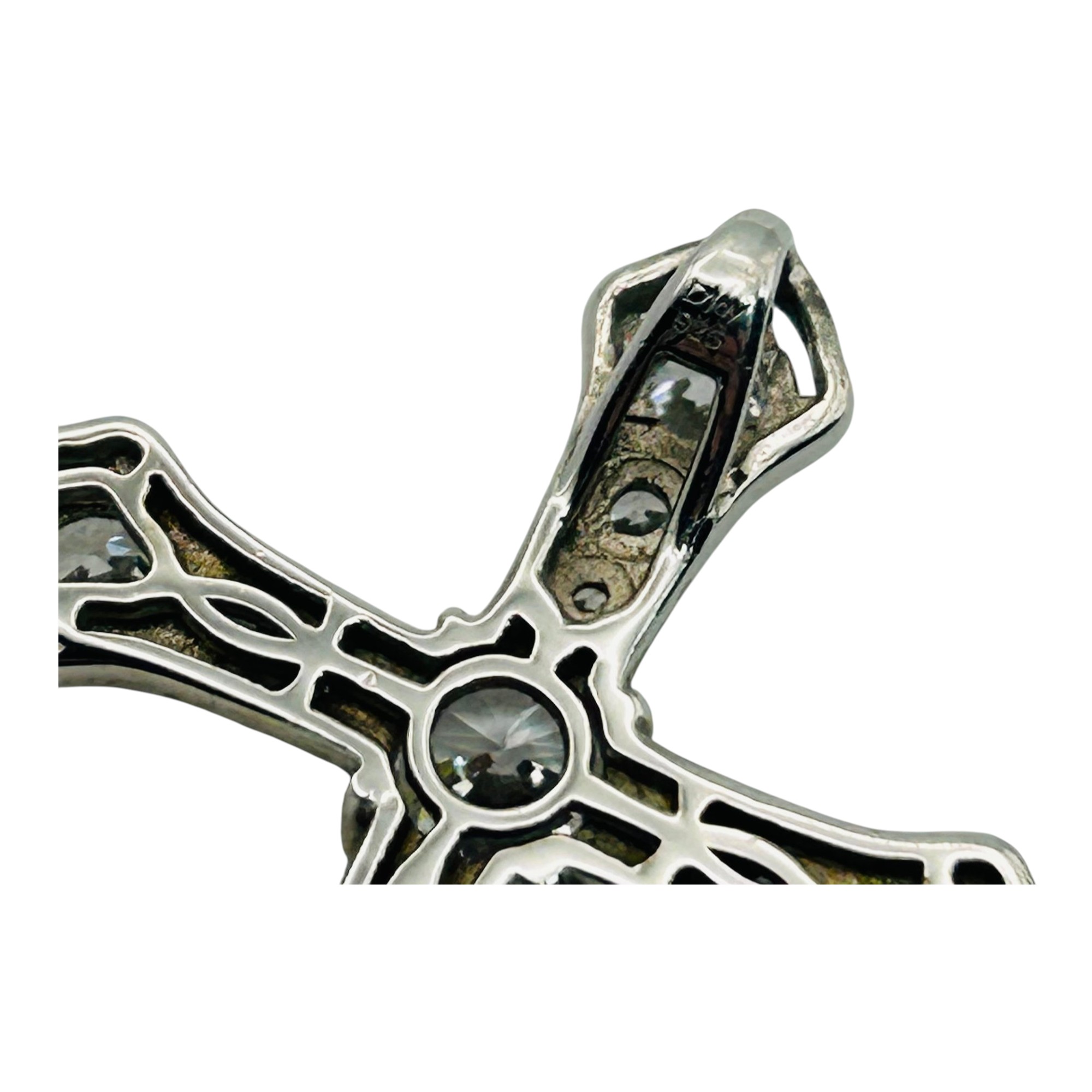 Djoy Sterling Rhinestone Cross Pendant