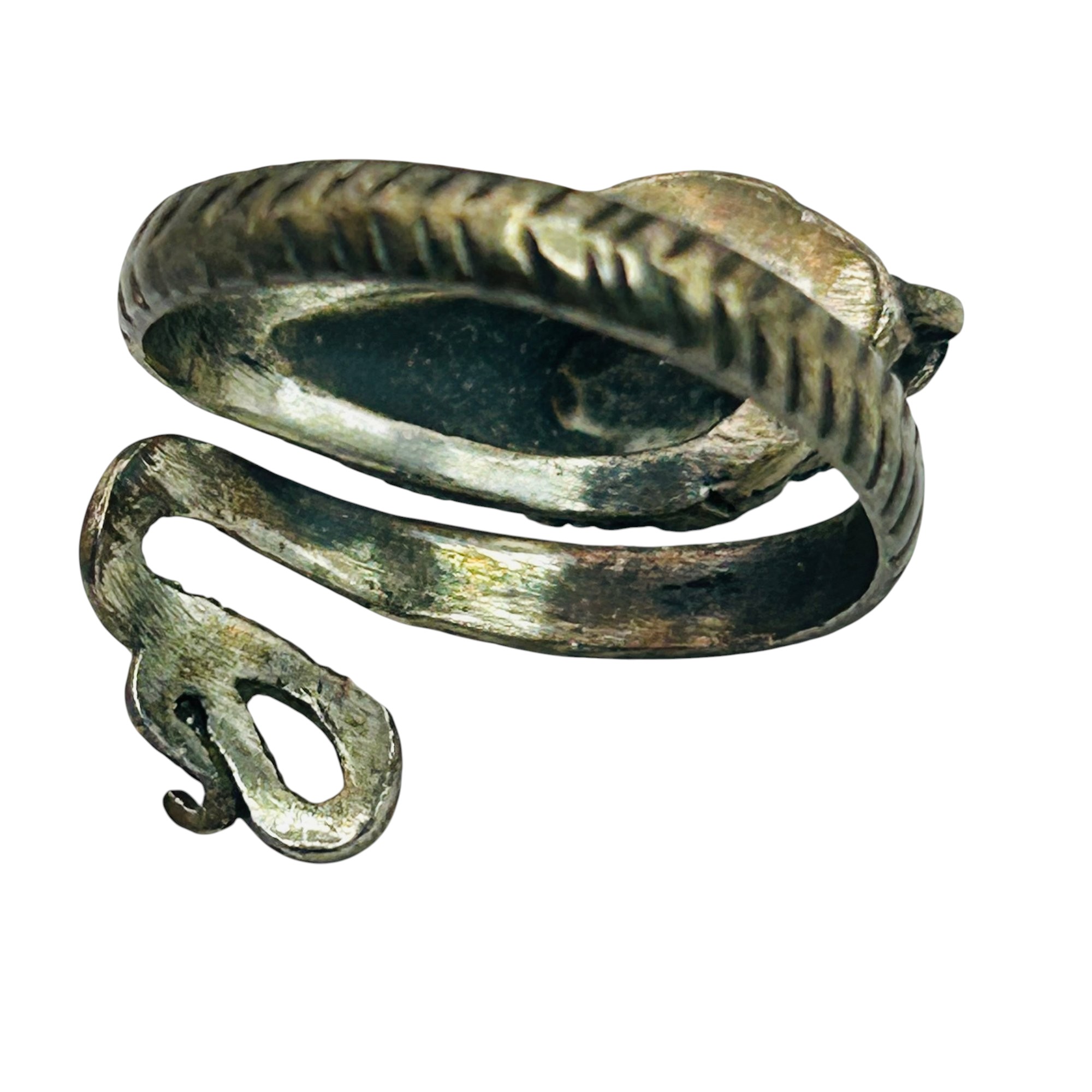 Sterling Onyx Dragon Wrap Adjustable Ring