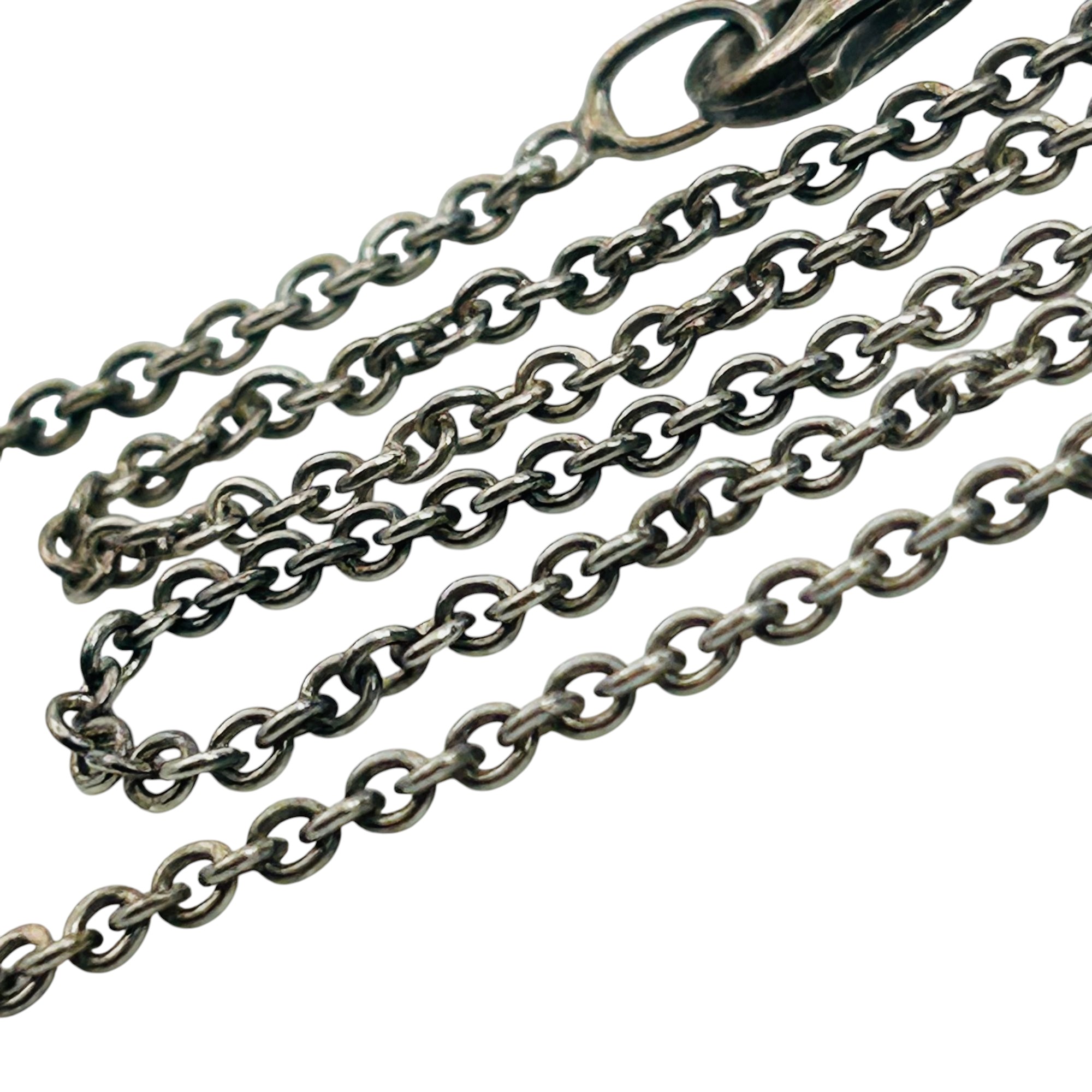 Signed Italy Sterling Curb Chain Necklace