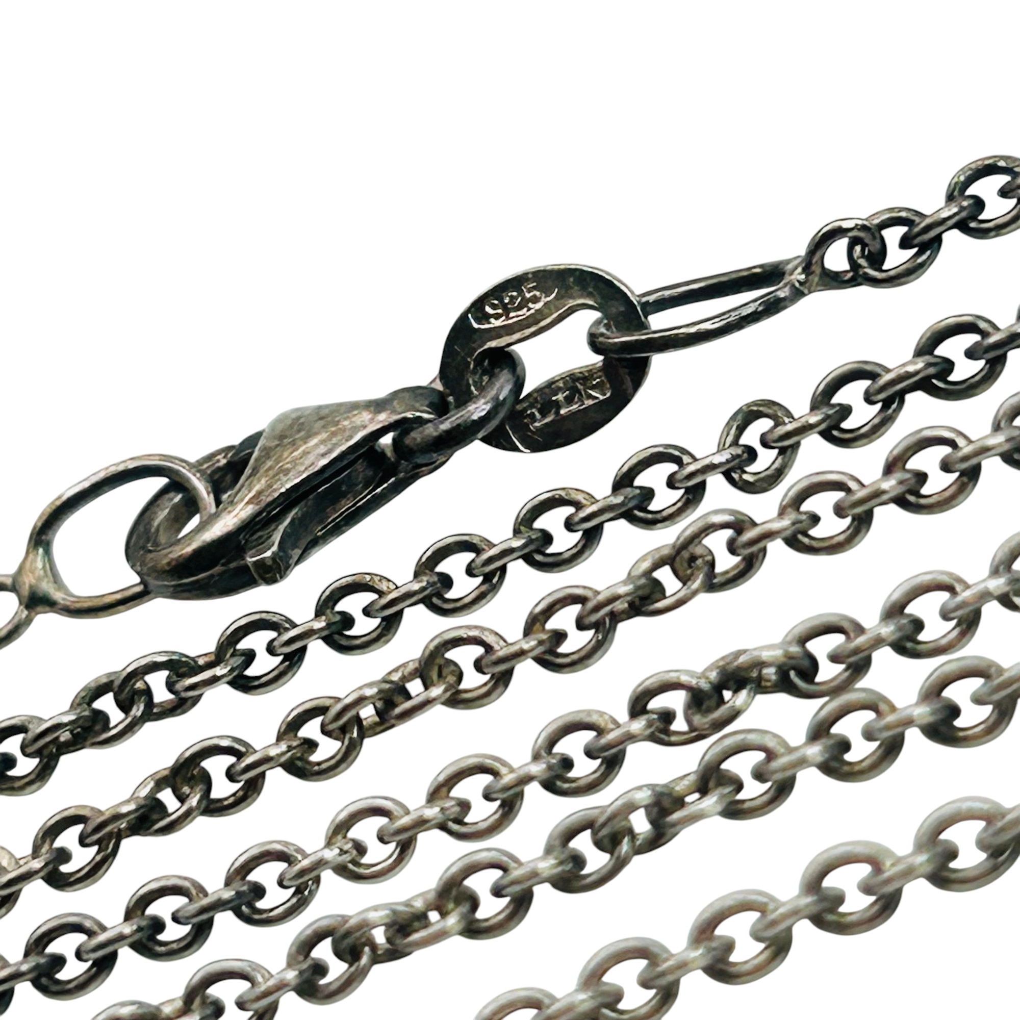 Signed Italy Sterling Curb Chain Necklace