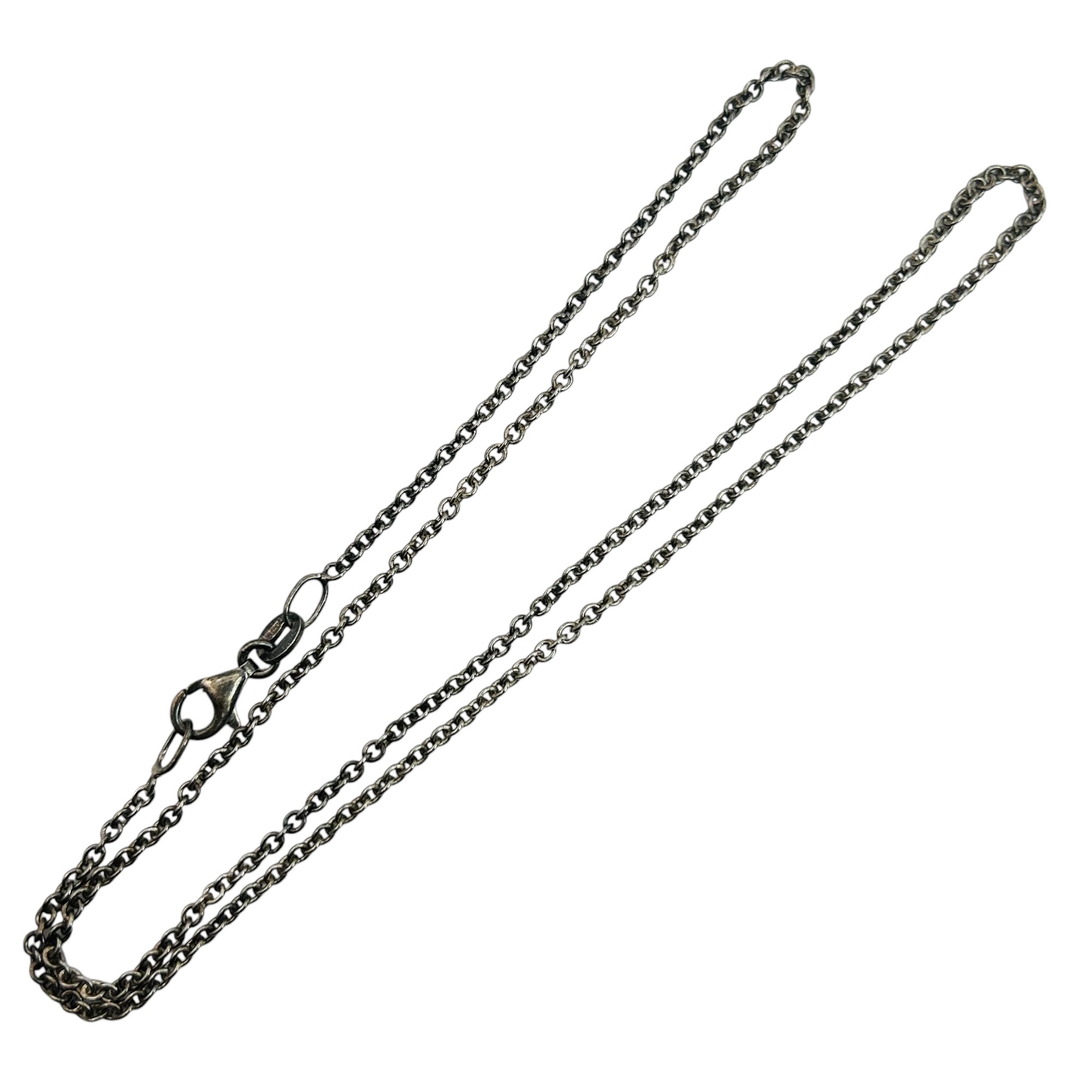 Signed Italy Sterling Curb Chain Necklace