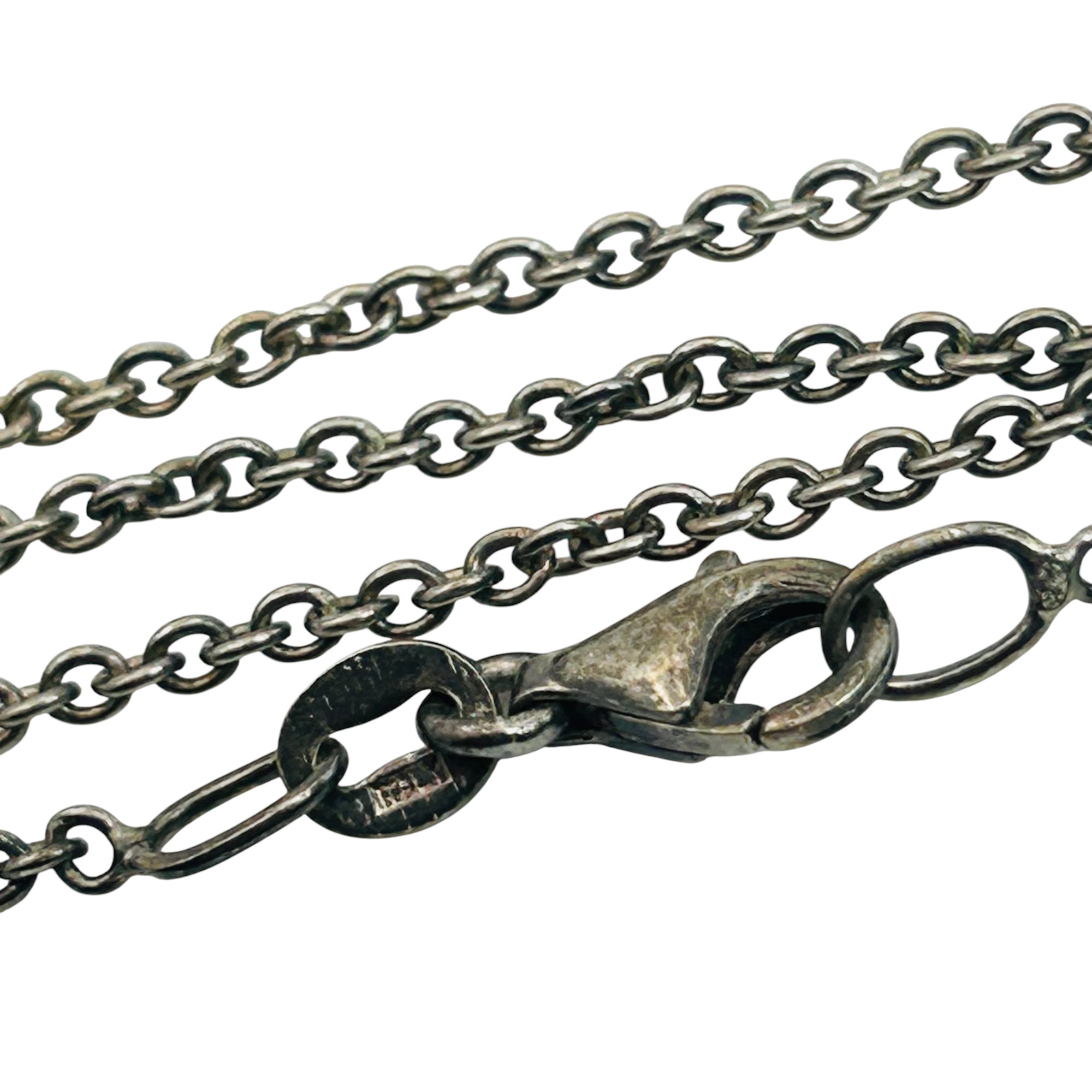 Signed Italy Sterling Curb Chain Necklace