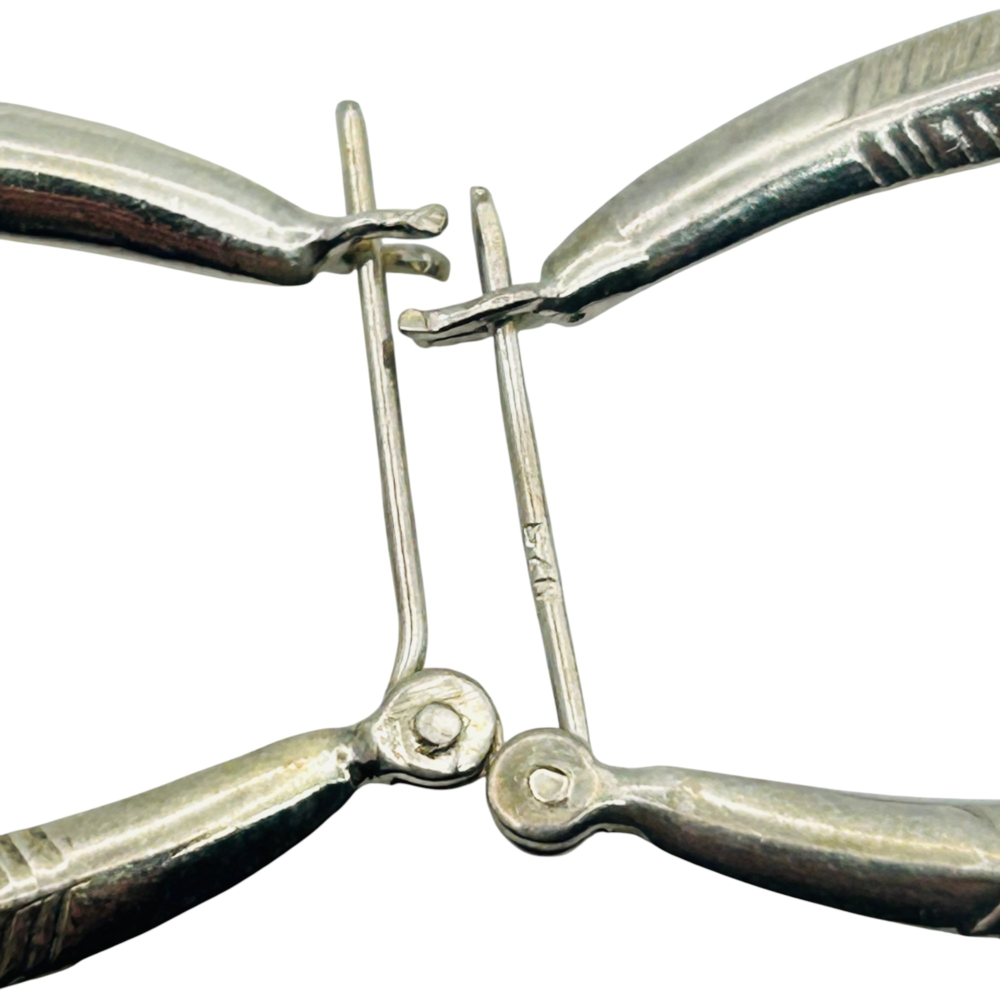 Sterling Ribbed Hoop Earrings