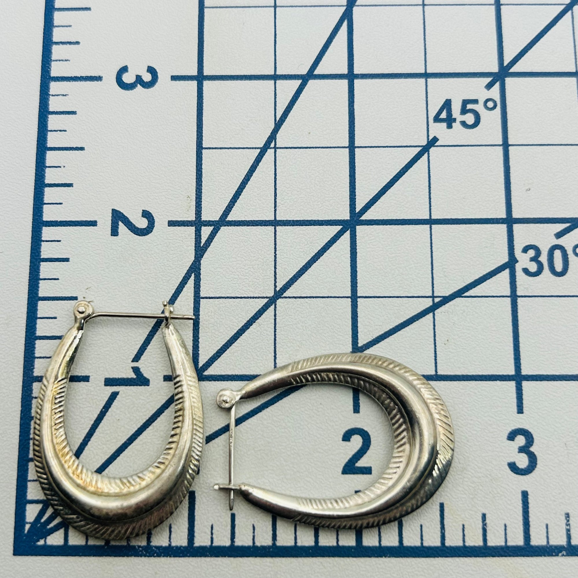 Sterling Ribbed Hoop Earrings