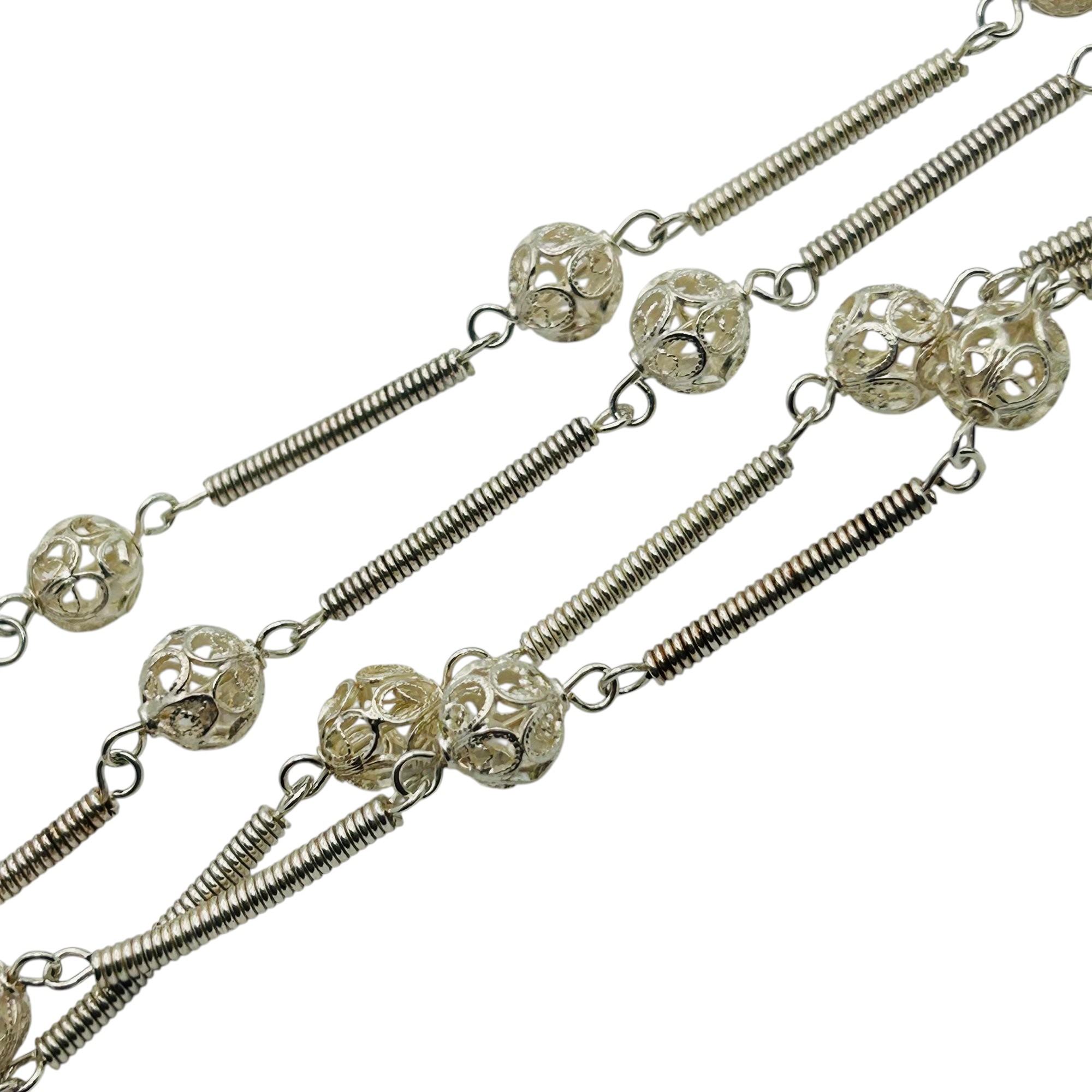Sterling Swirl Spring Chain Necklace