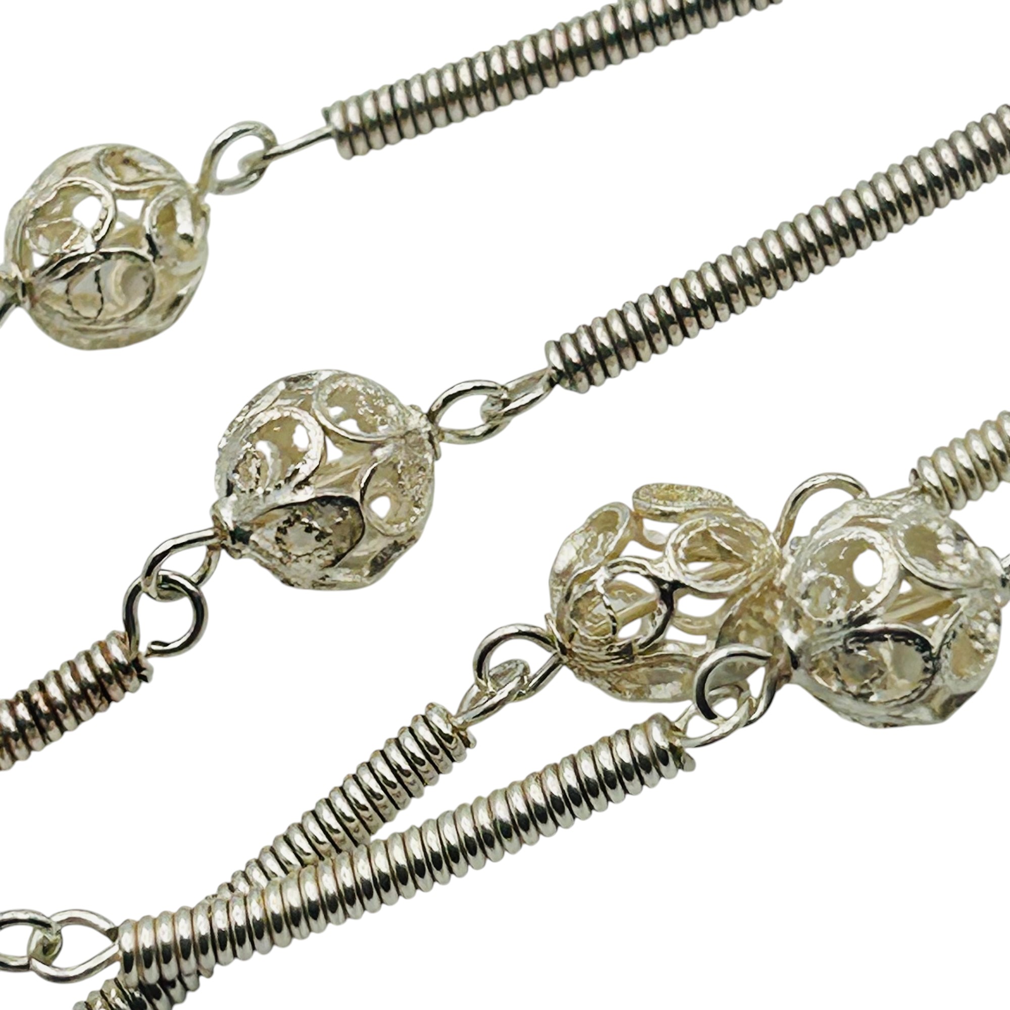 Sterling Swirl Spring Chain Necklace