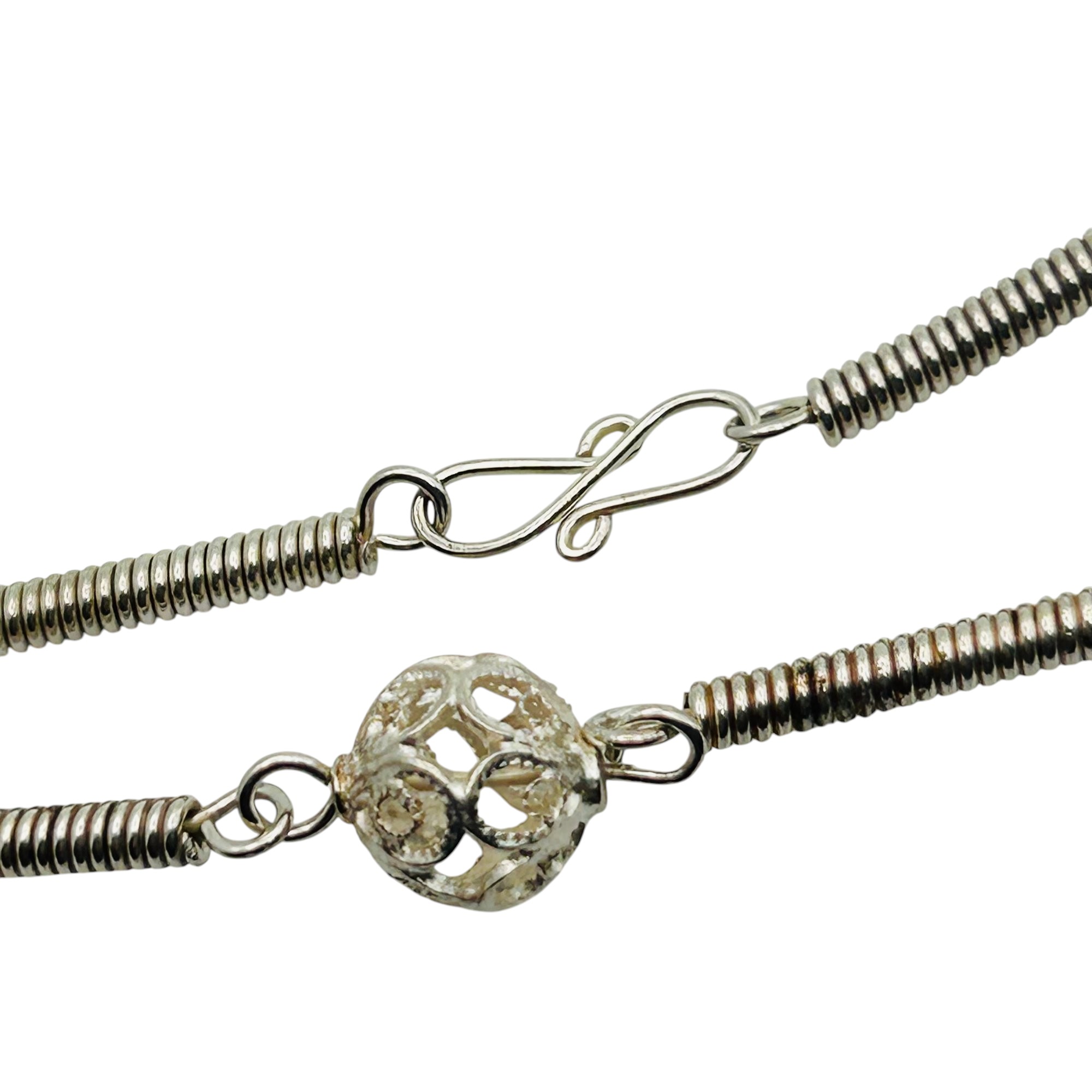 Sterling Swirl Spring Chain Necklace