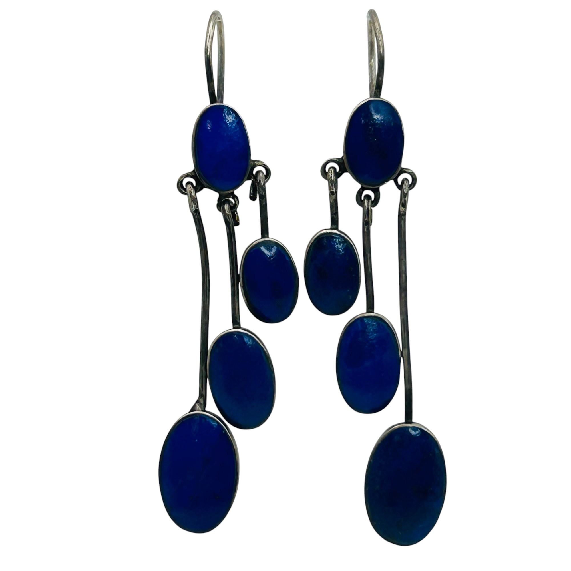 Sterling Lapis Lazuli Dangle Earrings