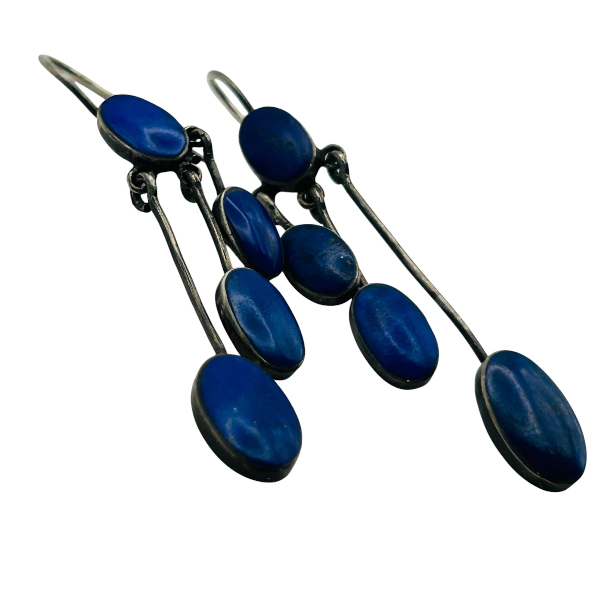 Sterling Lapis Lazuli Dangle Earrings