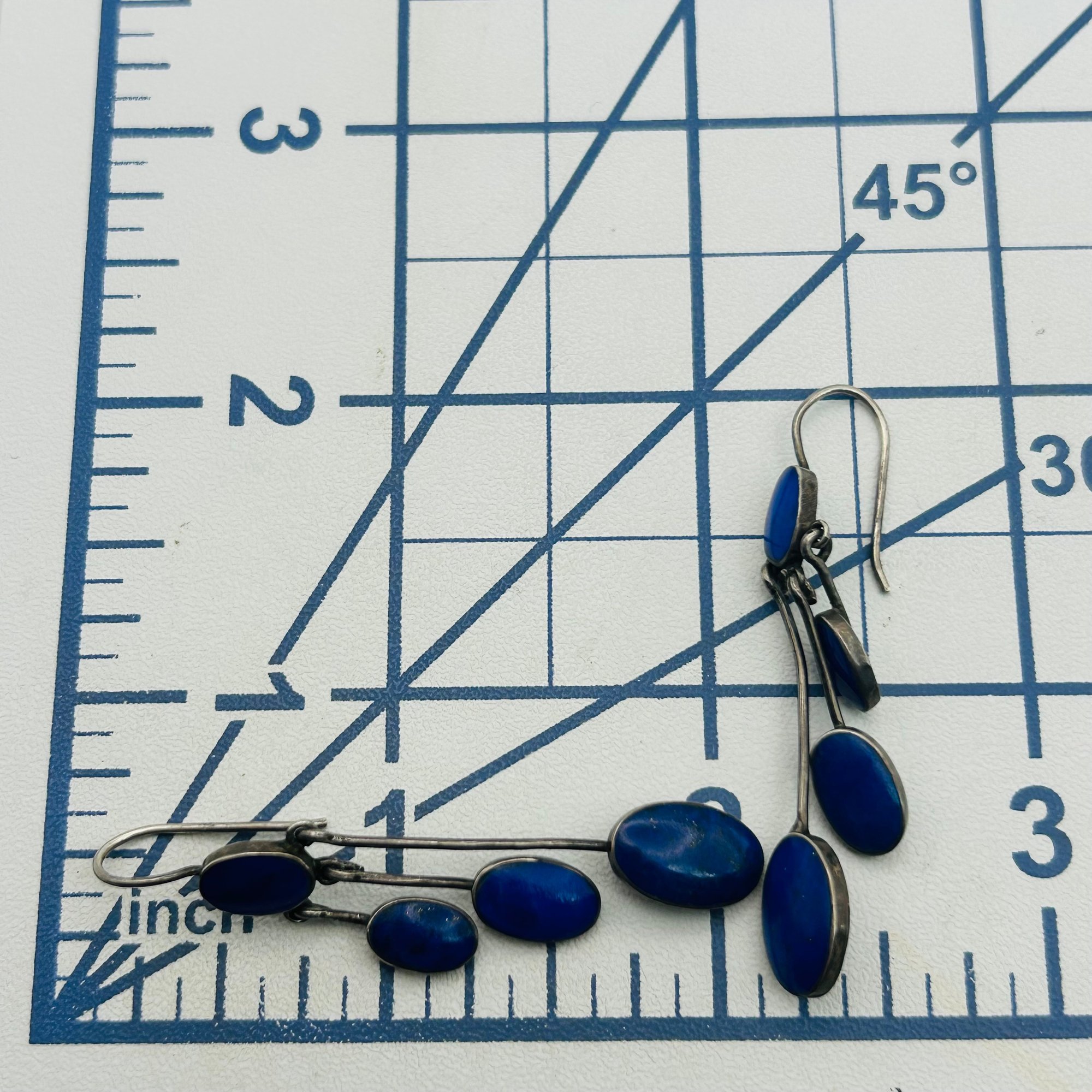 Sterling Lapis Lazuli Dangle Earrings