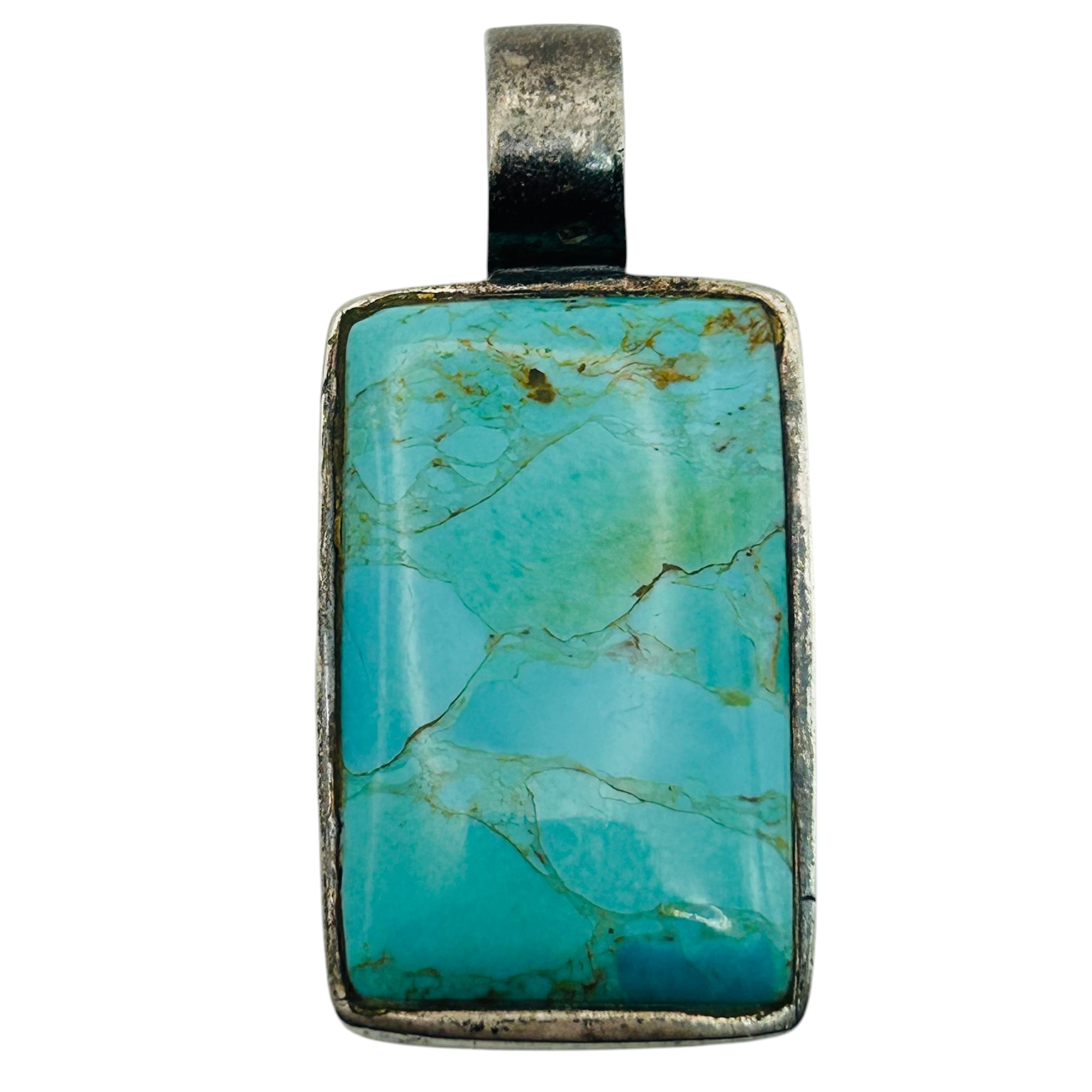 Signed Sterling Turquoise Pendant