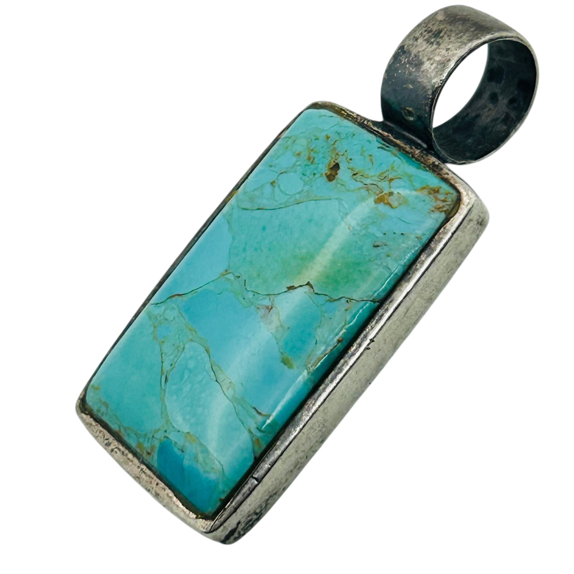 Signed Sterling Turquoise Pendant