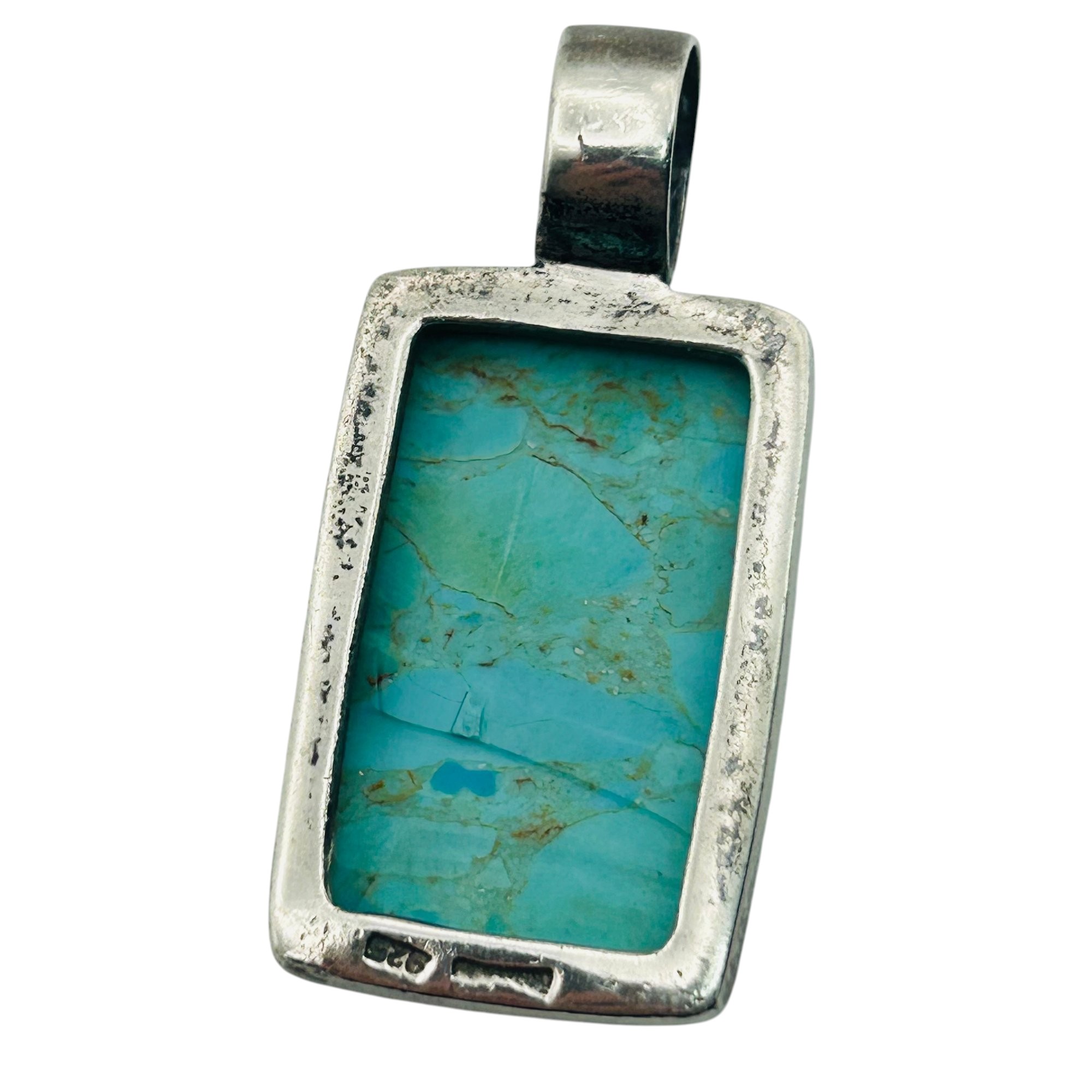 Signed Sterling Turquoise Pendant