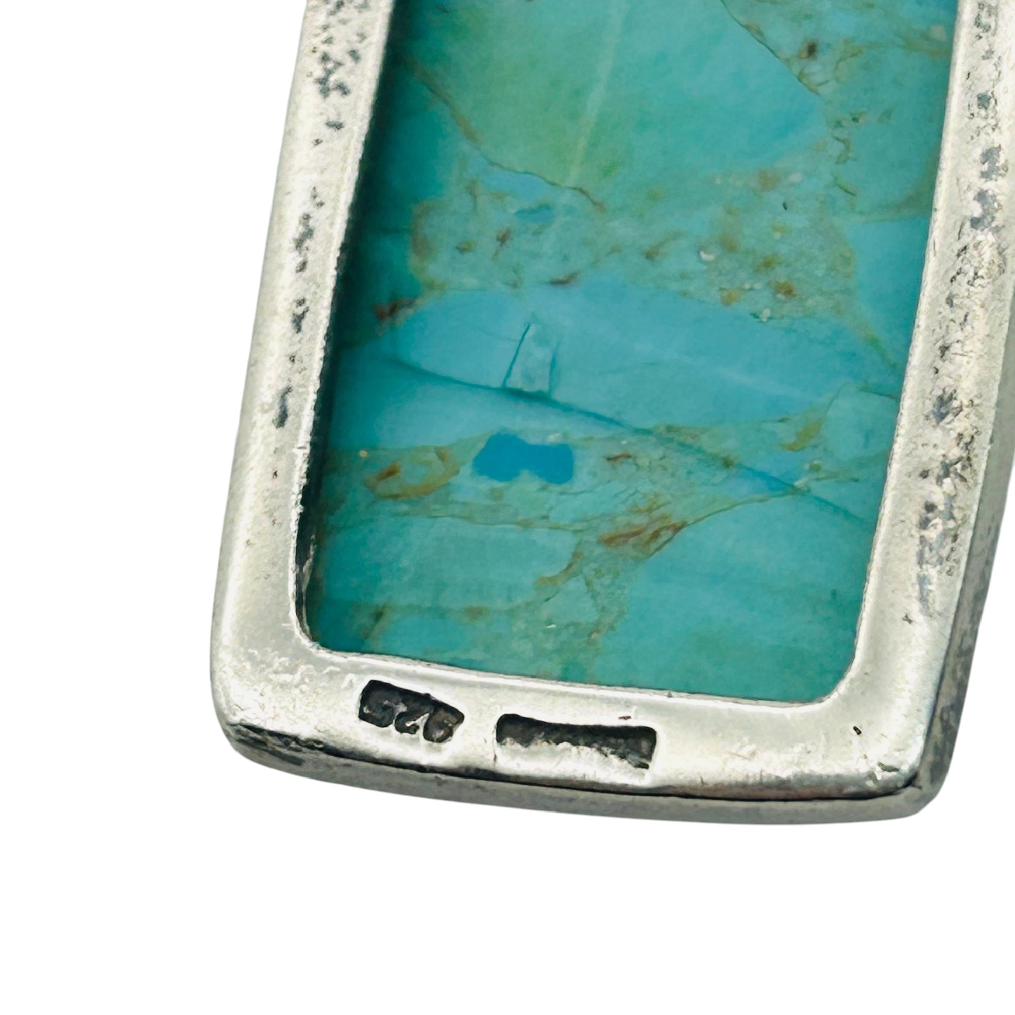 Signed Sterling Turquoise Pendant