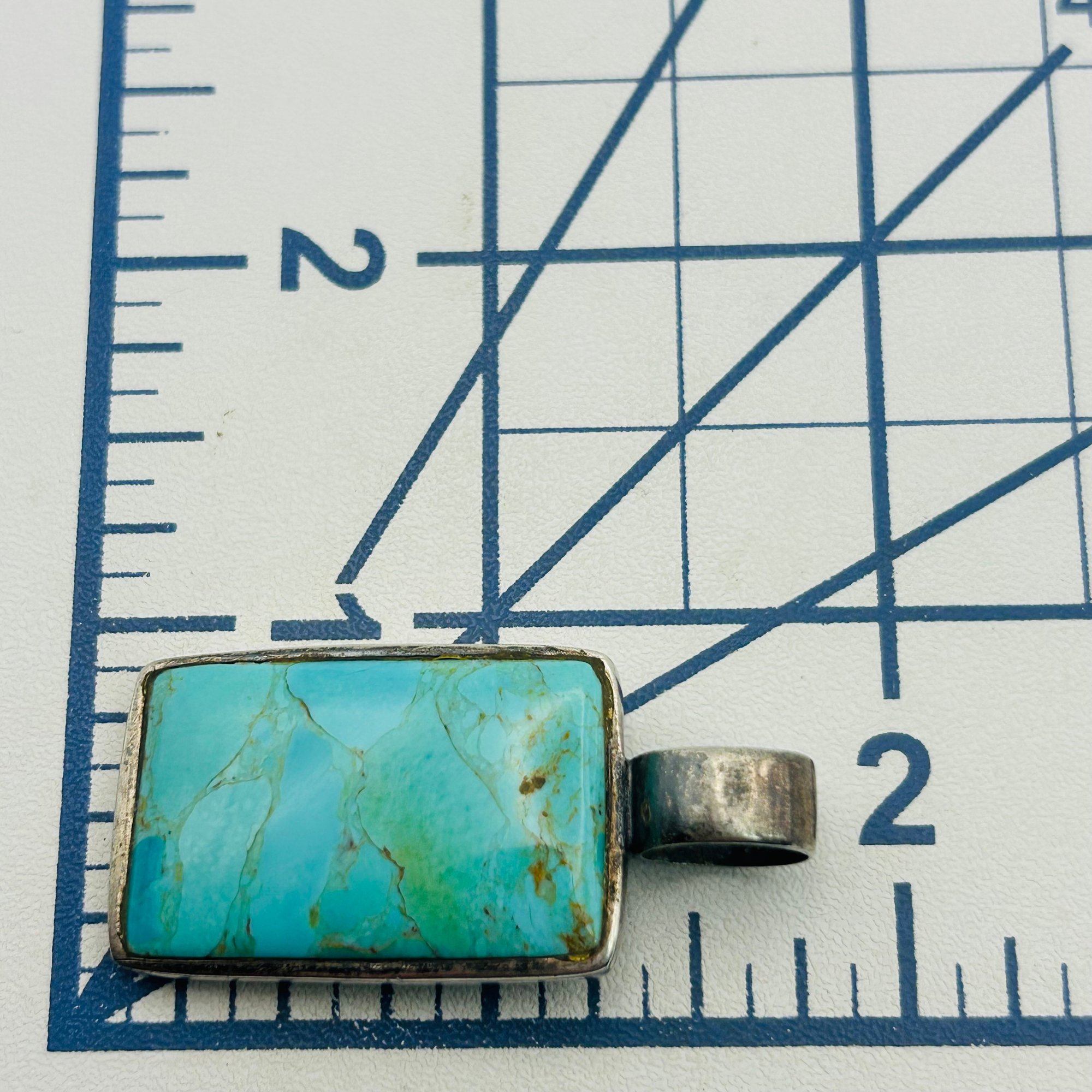 Signed Sterling Turquoise Pendant