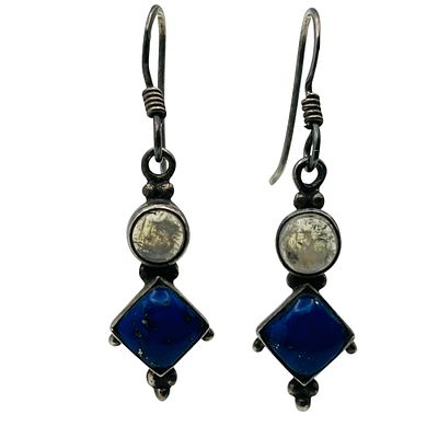 Sterling Moonstone Lapis Lazuli Earrings. Sterling moonstone lapis lazuli earrings 3.9g