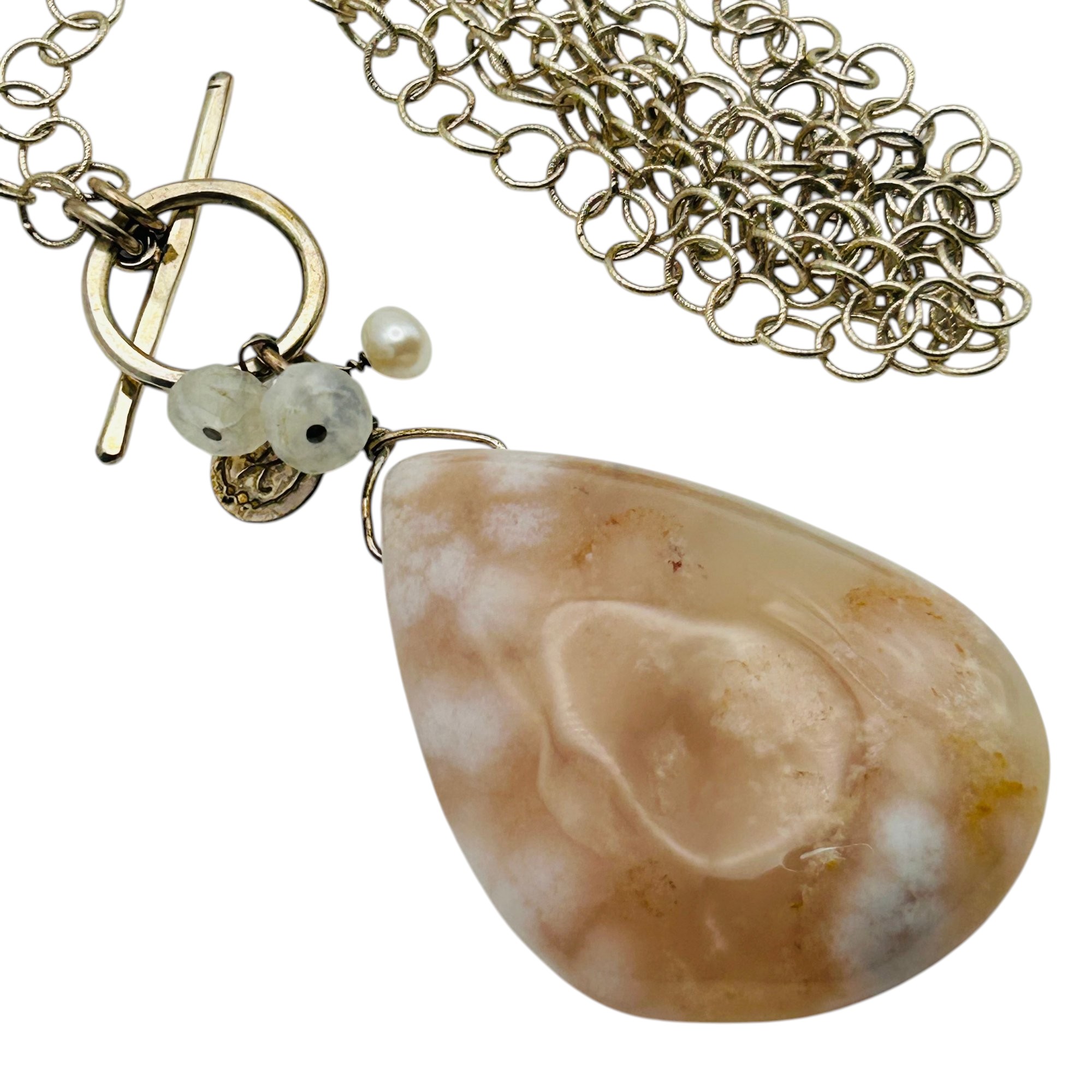 Sterling Rose Quartz Long Necklace