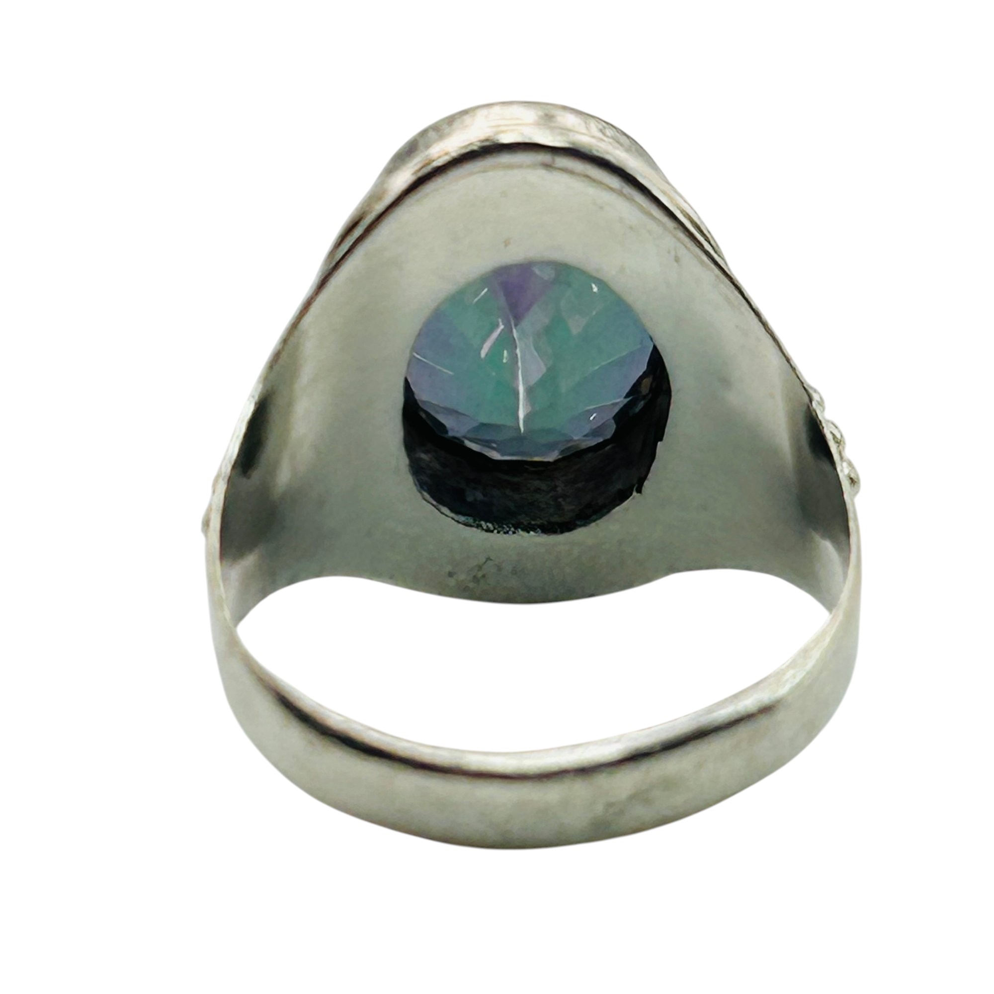 Sterling Mystic Topaz Ring Sz 8