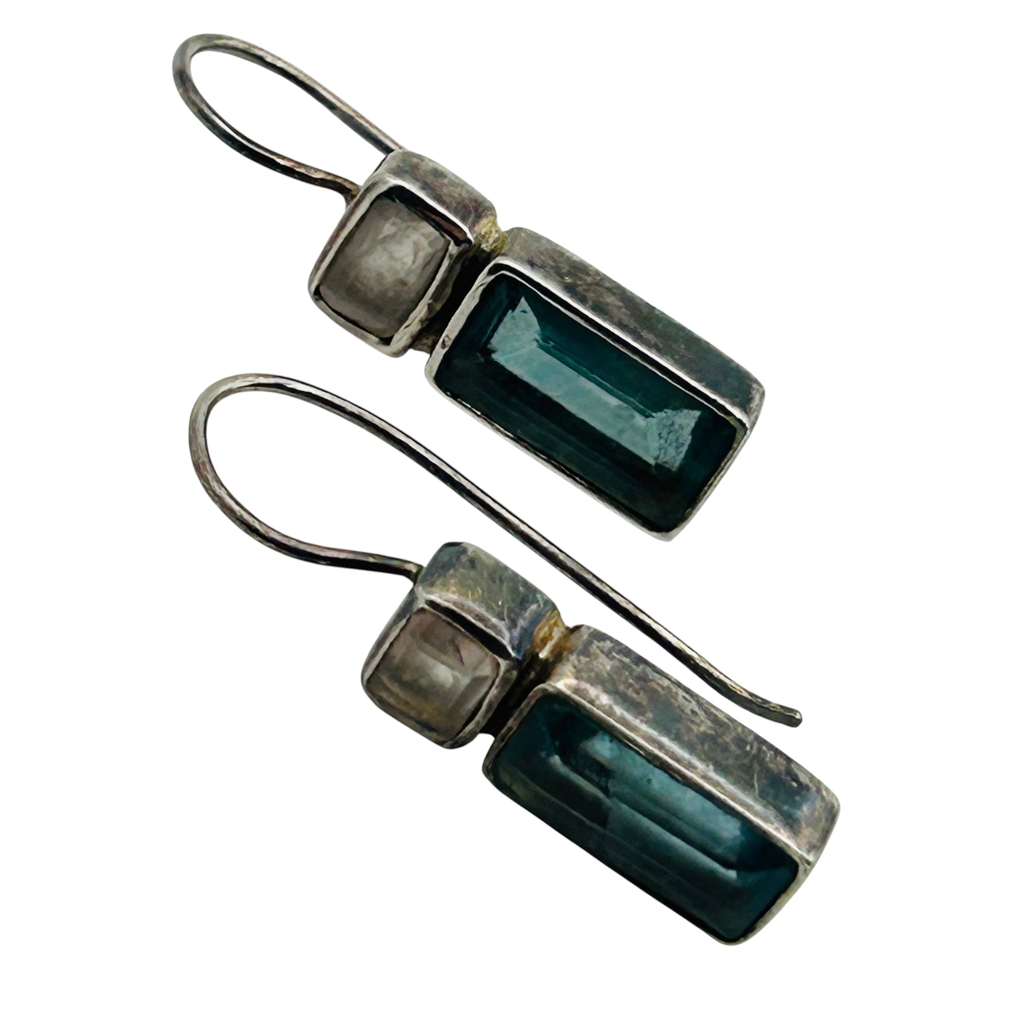 Sterling Aquamarine Quartz Earrings