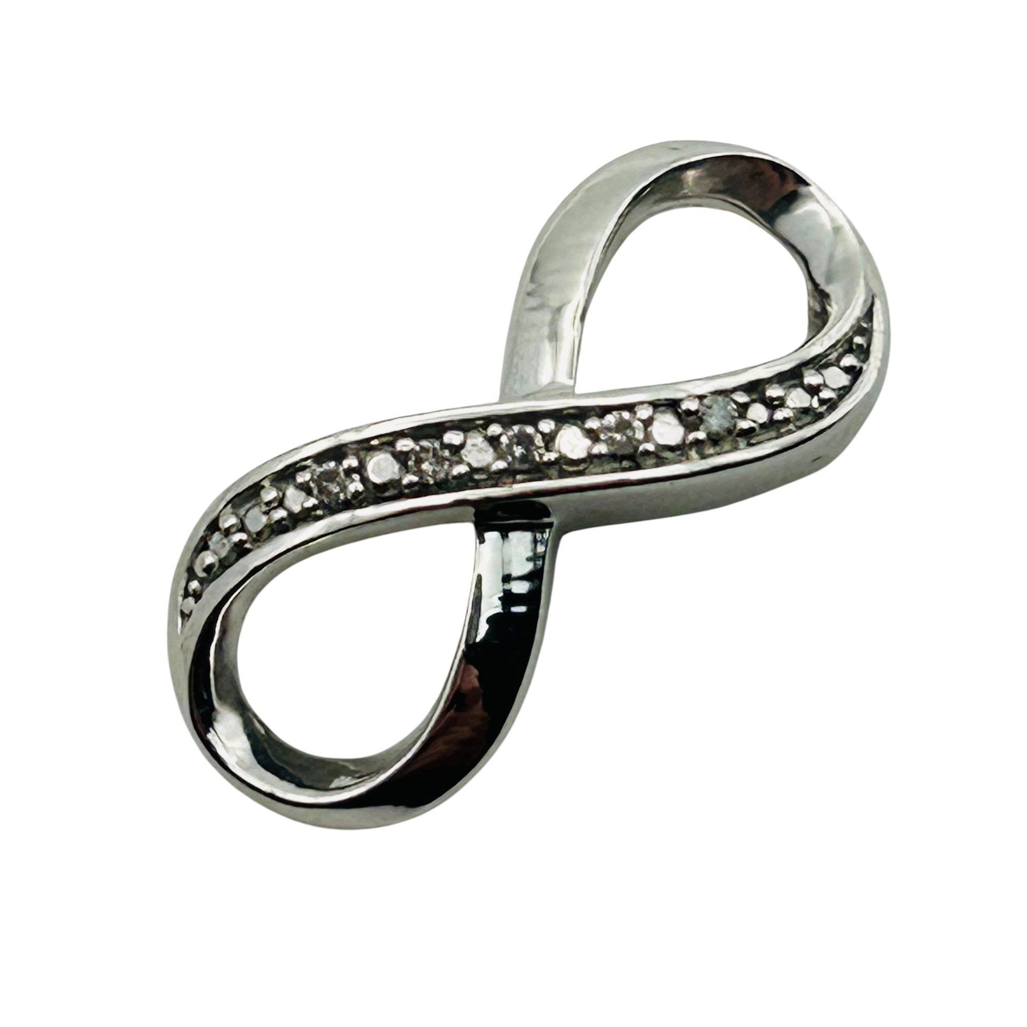 Sterling Moissanite Infinity Pendant