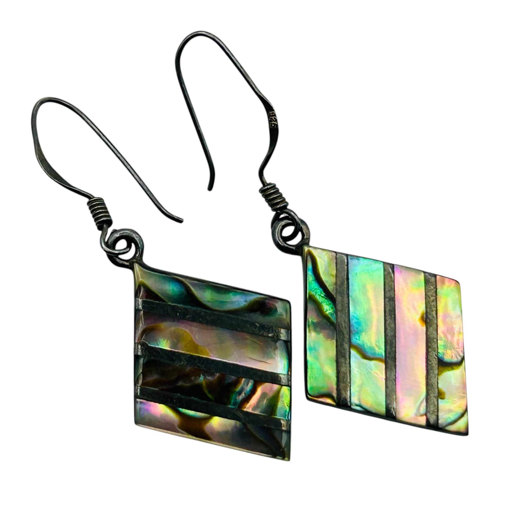 Sterling Abalone Dangle Earrings