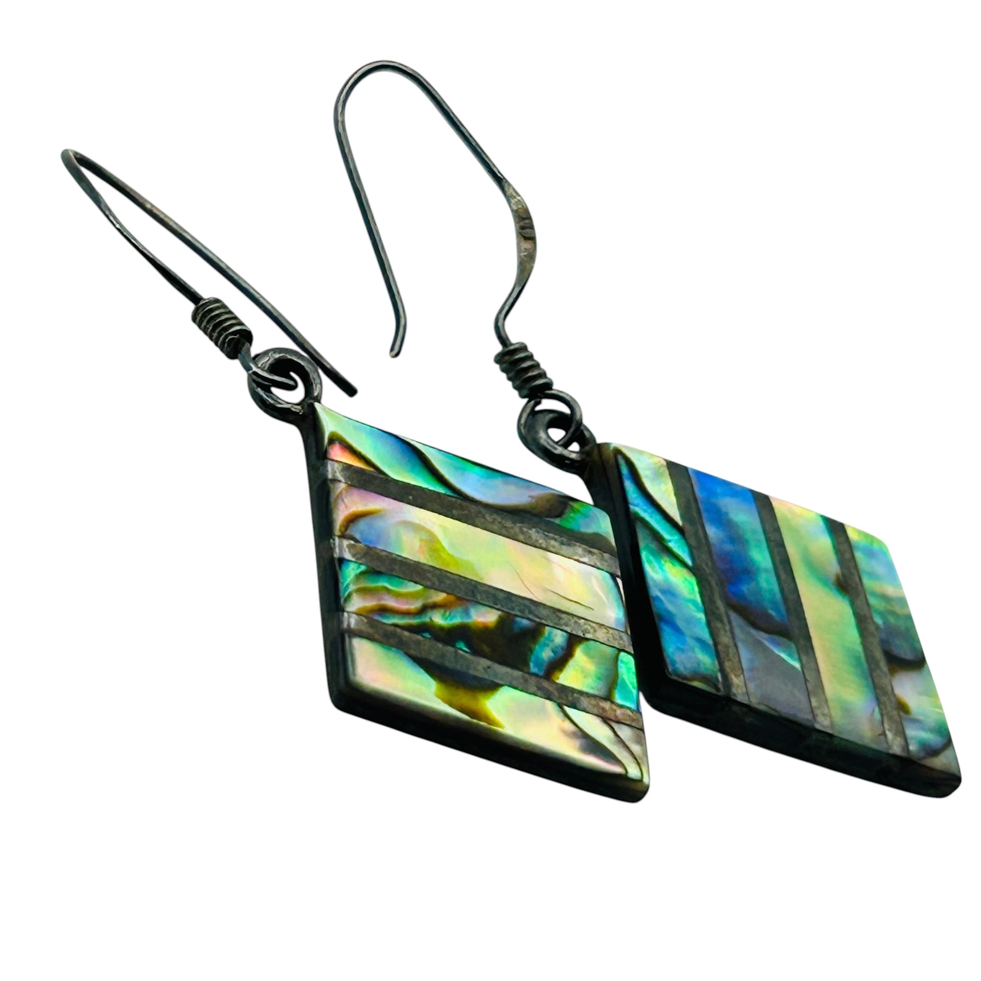 Sterling Abalone Dangle Earrings