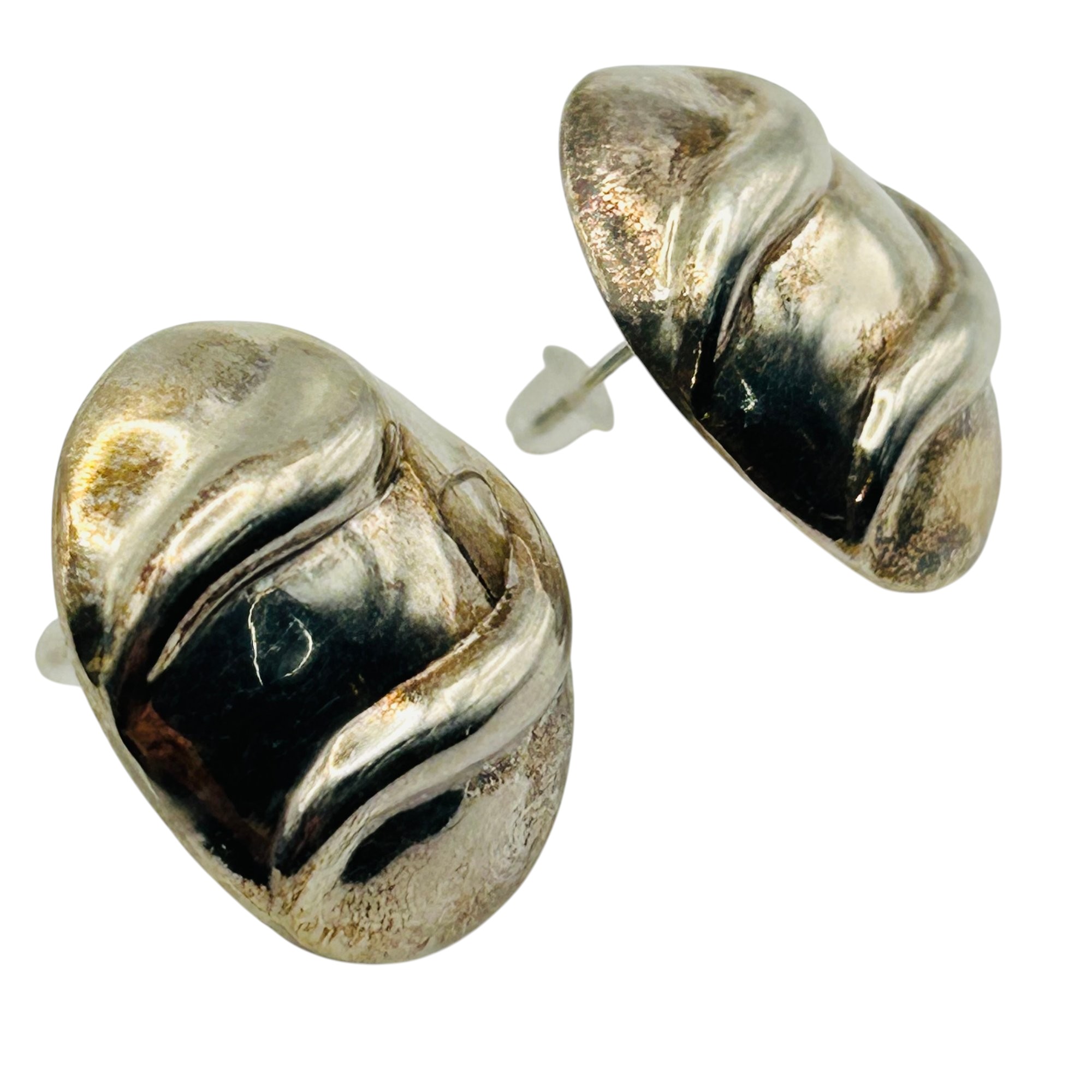 Sterling Puffy Earrings