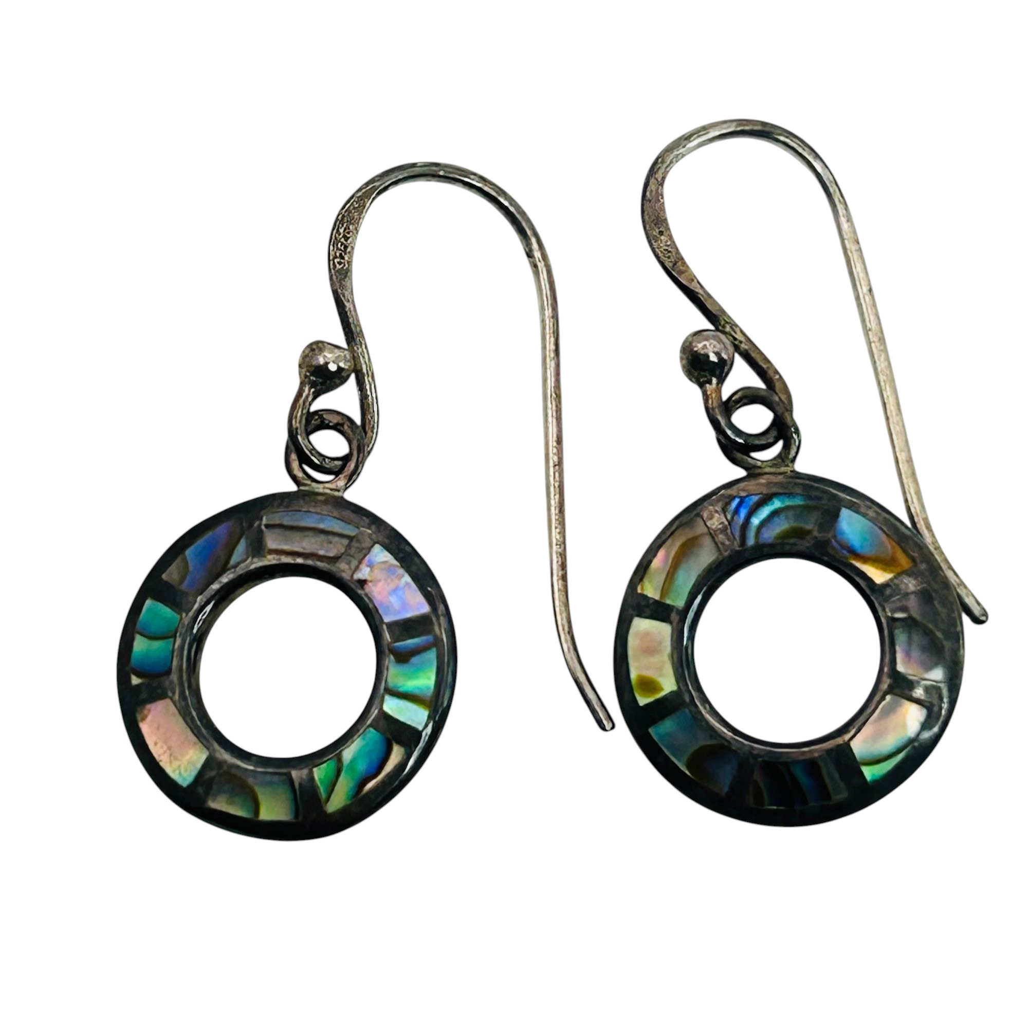 Sterling Abalone Cut Out Earrings