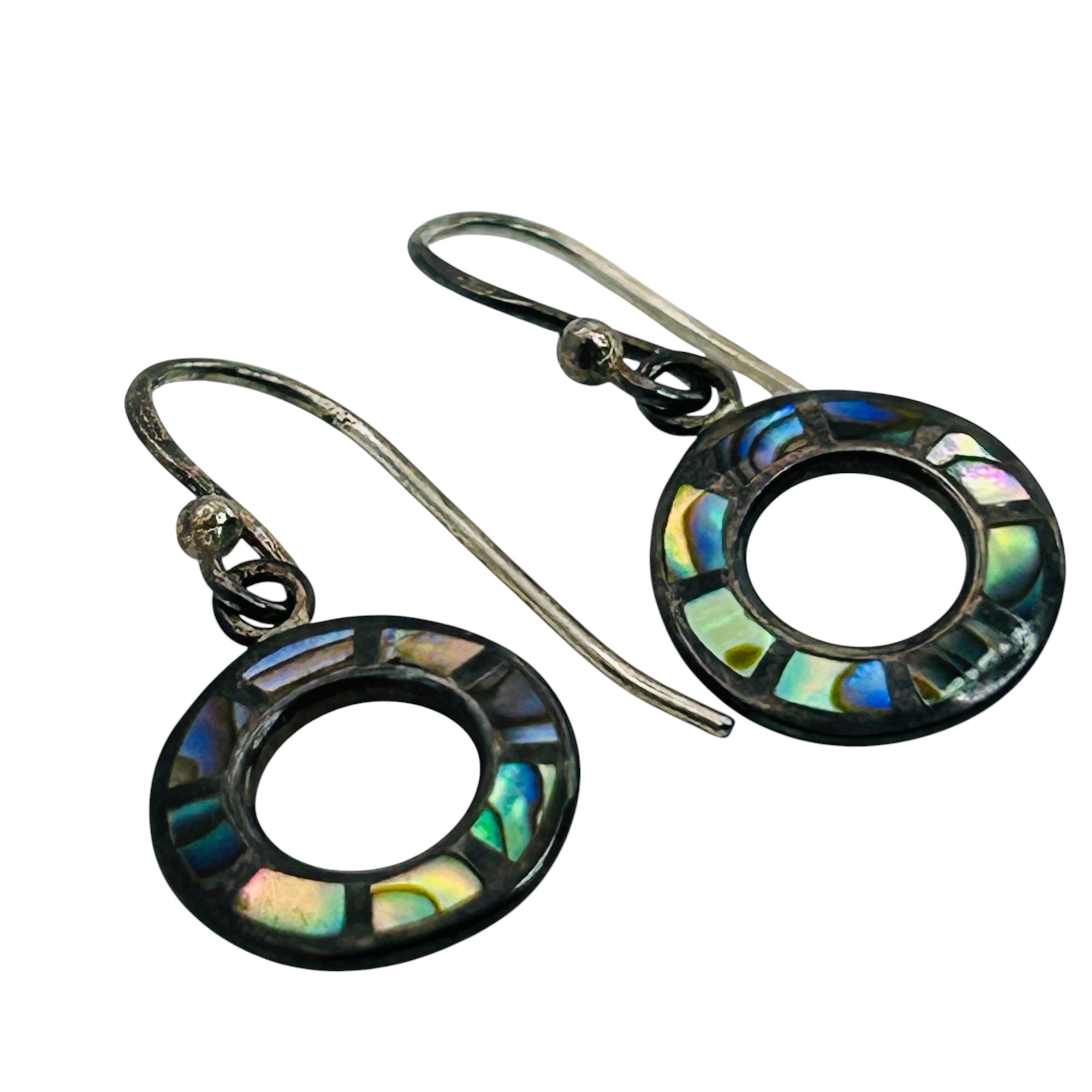 Sterling Abalone Cut Out Earrings