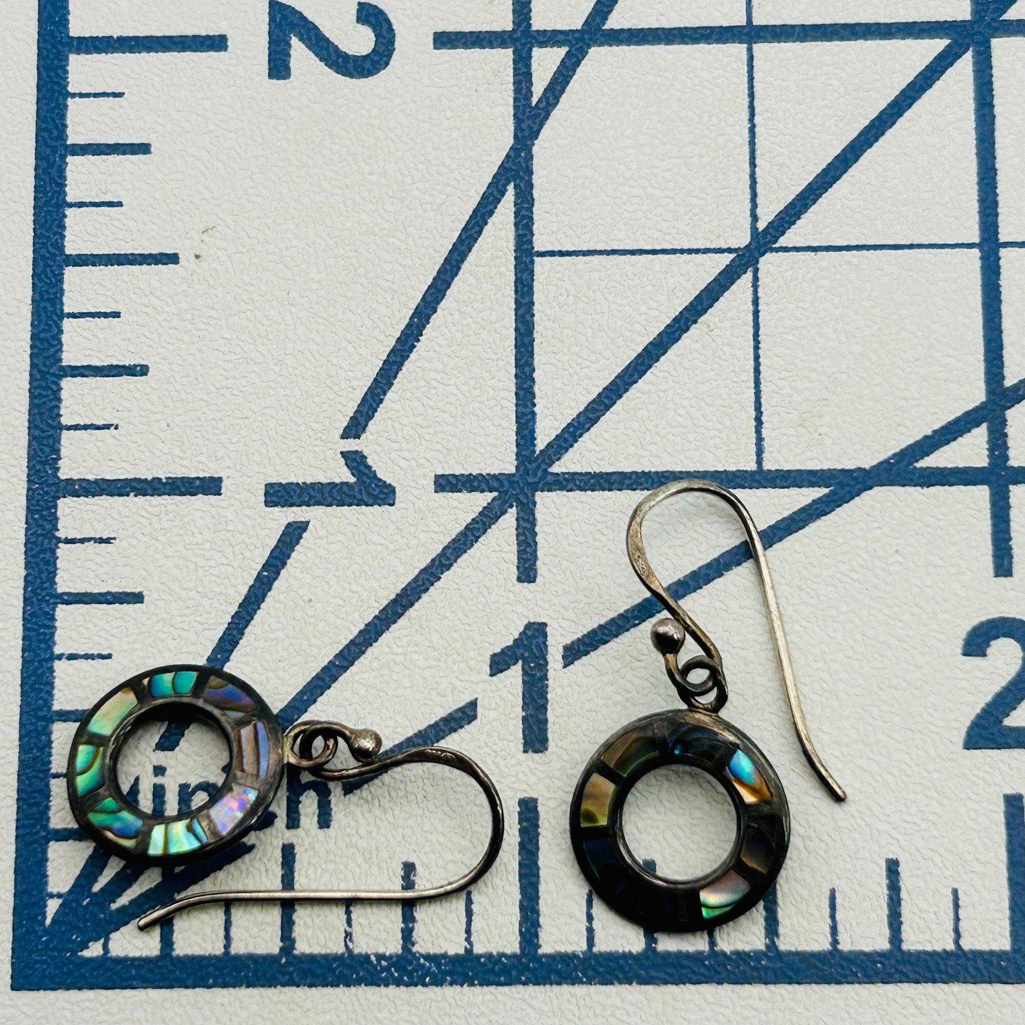 Sterling Abalone Cut Out Earrings