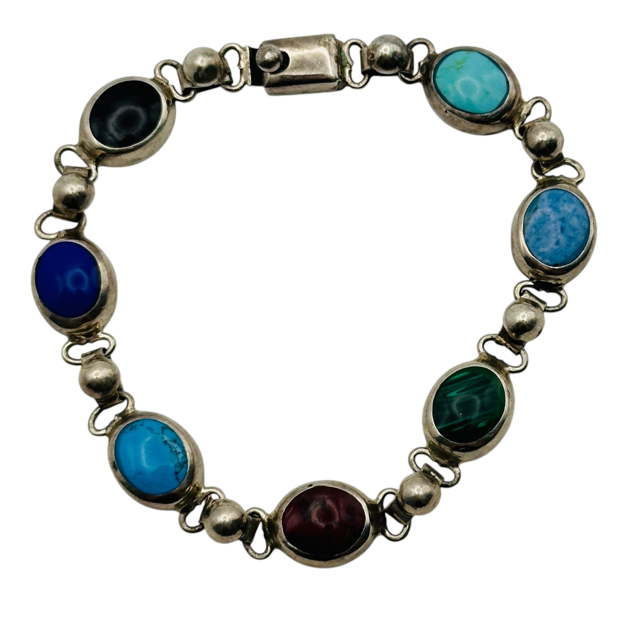 Mexico Sterling Multi Stone Bracelet