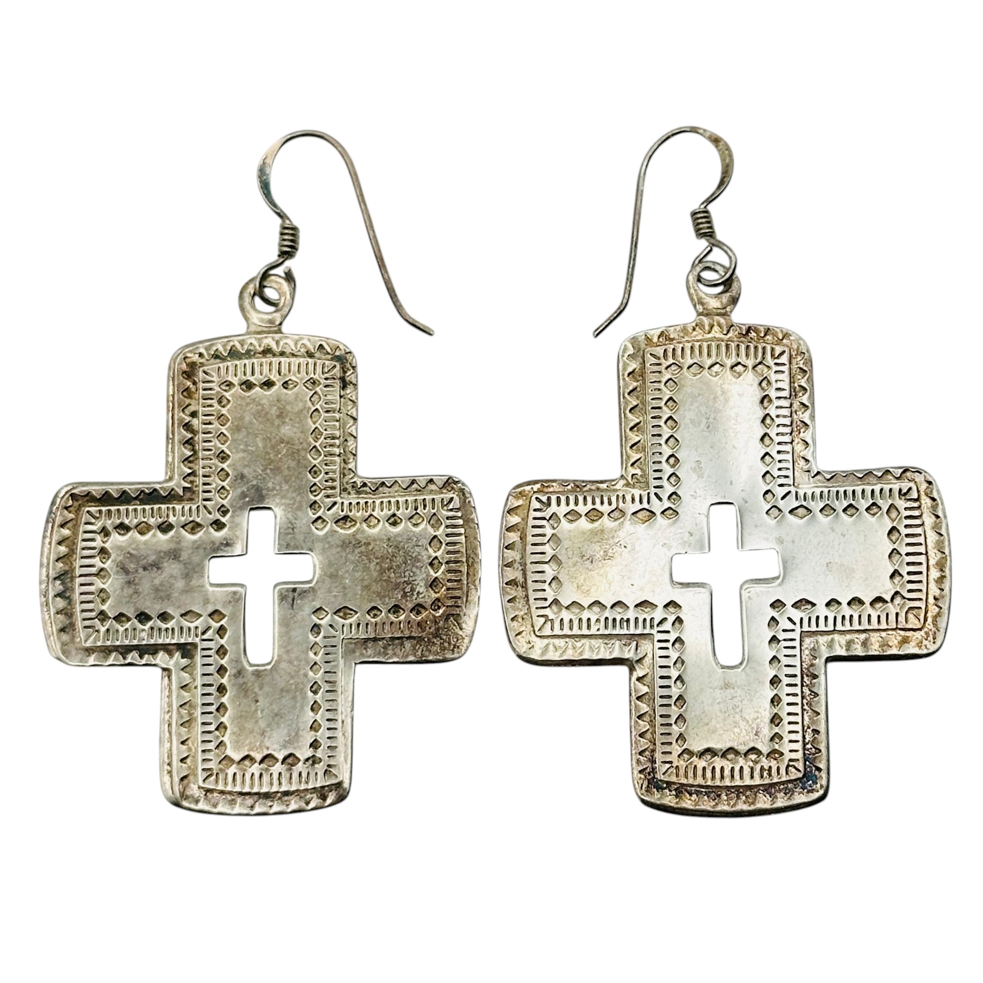 Sterling Cross Earrings