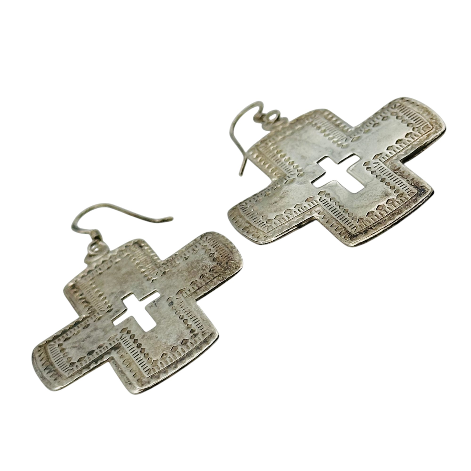 Sterling Cross Earrings