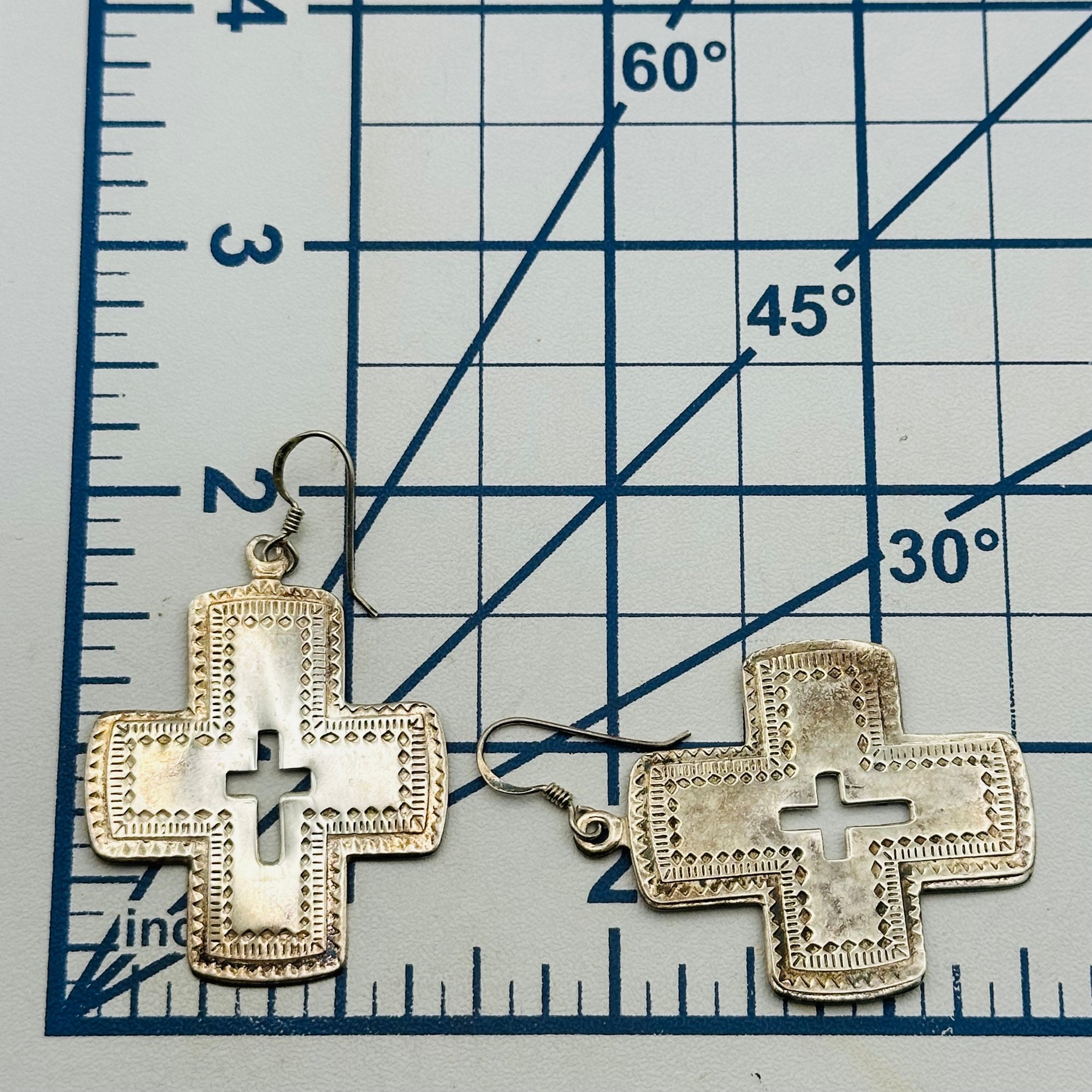 Sterling Cross Earrings