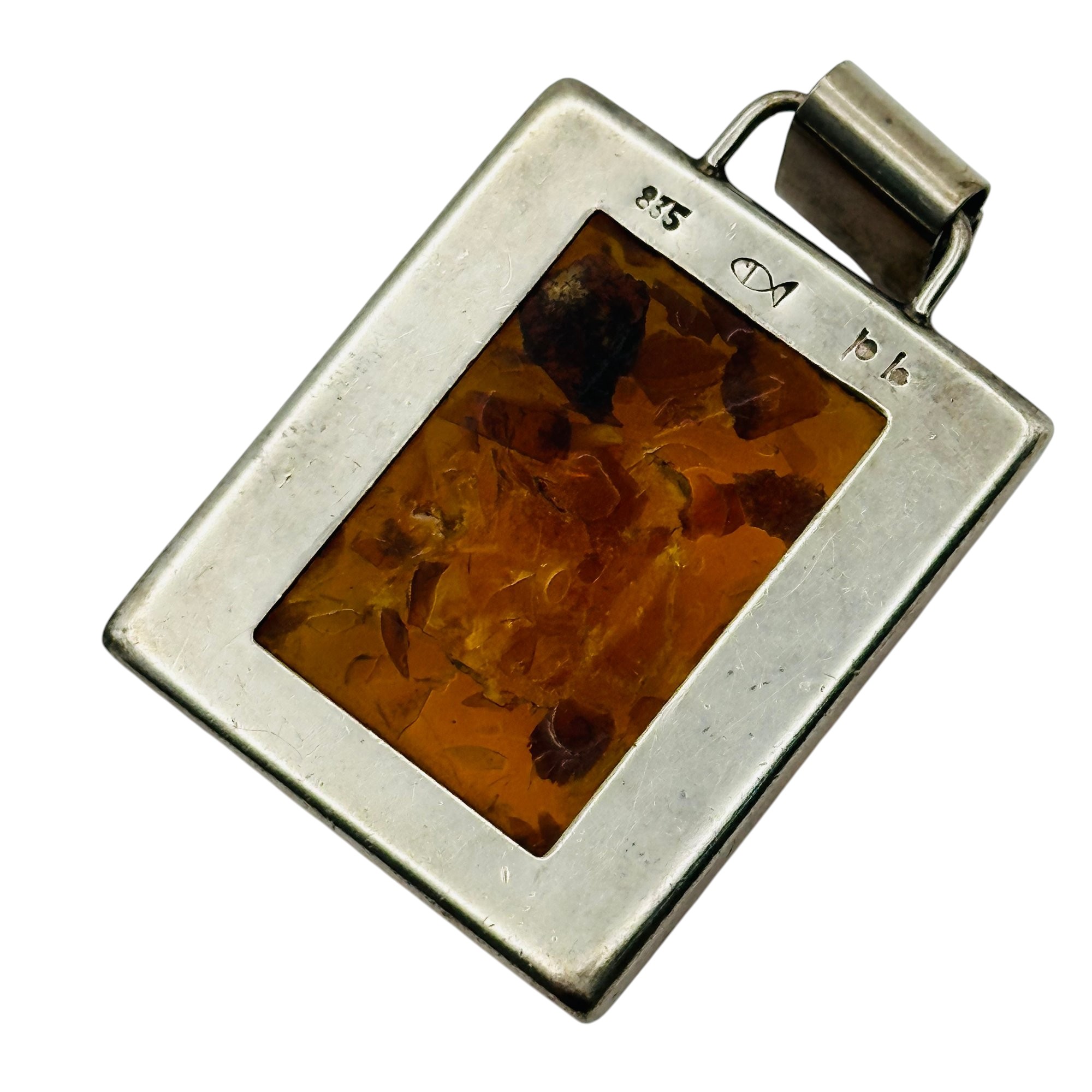 Pictomark 835 Silver Amber Pendant