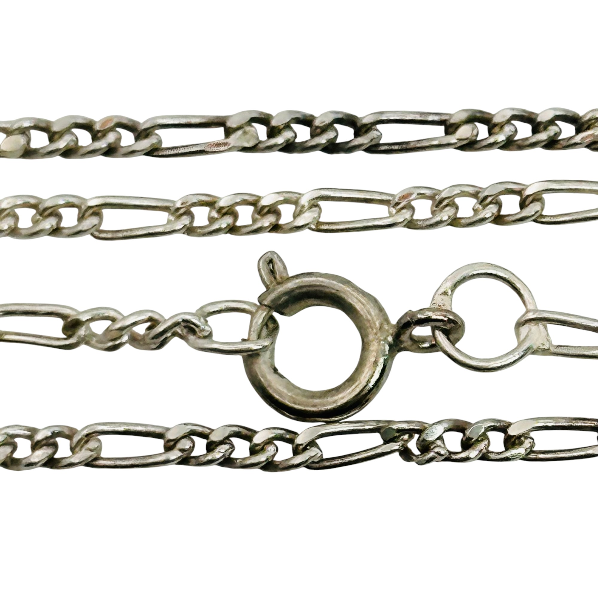 Sterling Figaro Chain Necklace