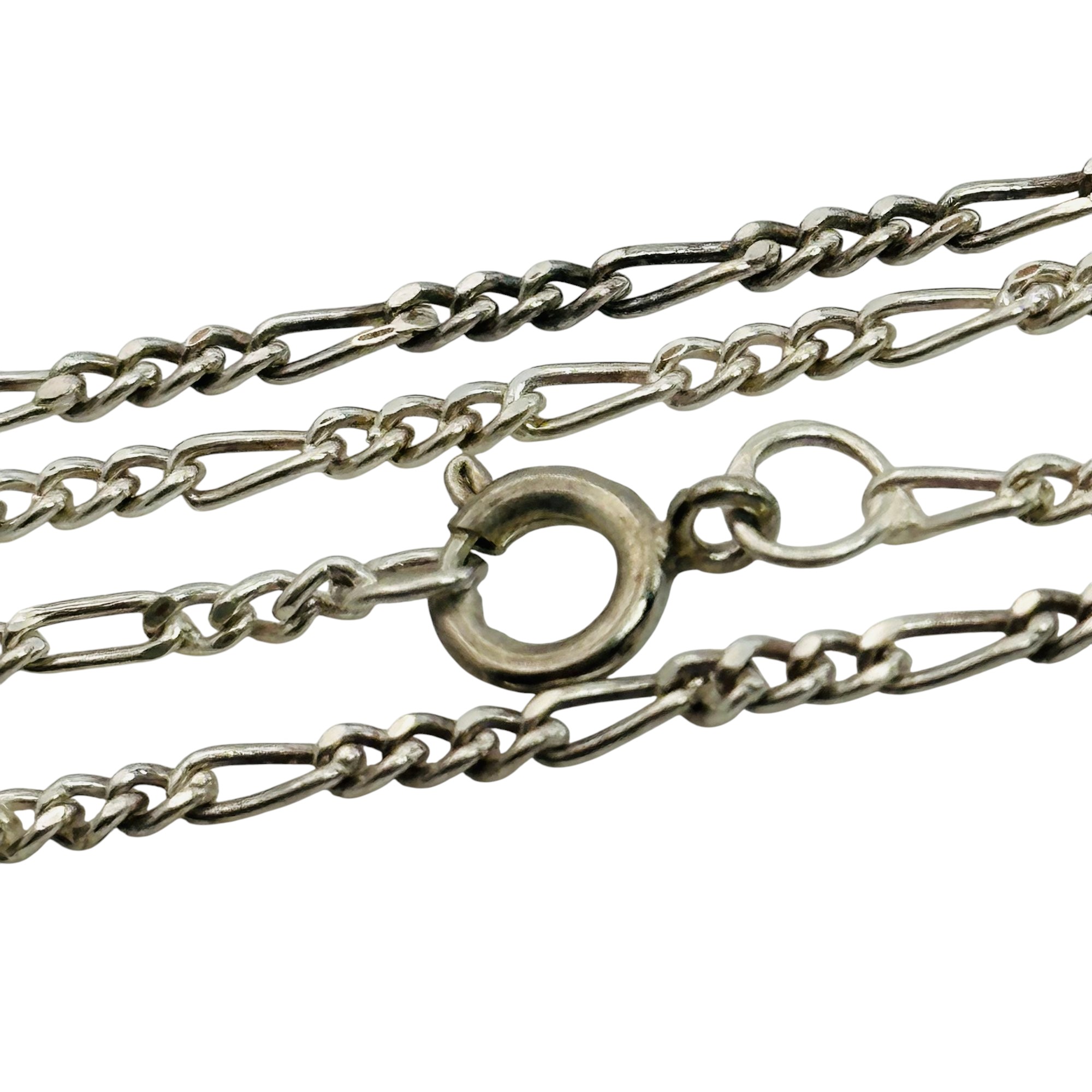 Sterling Figaro Chain Necklace