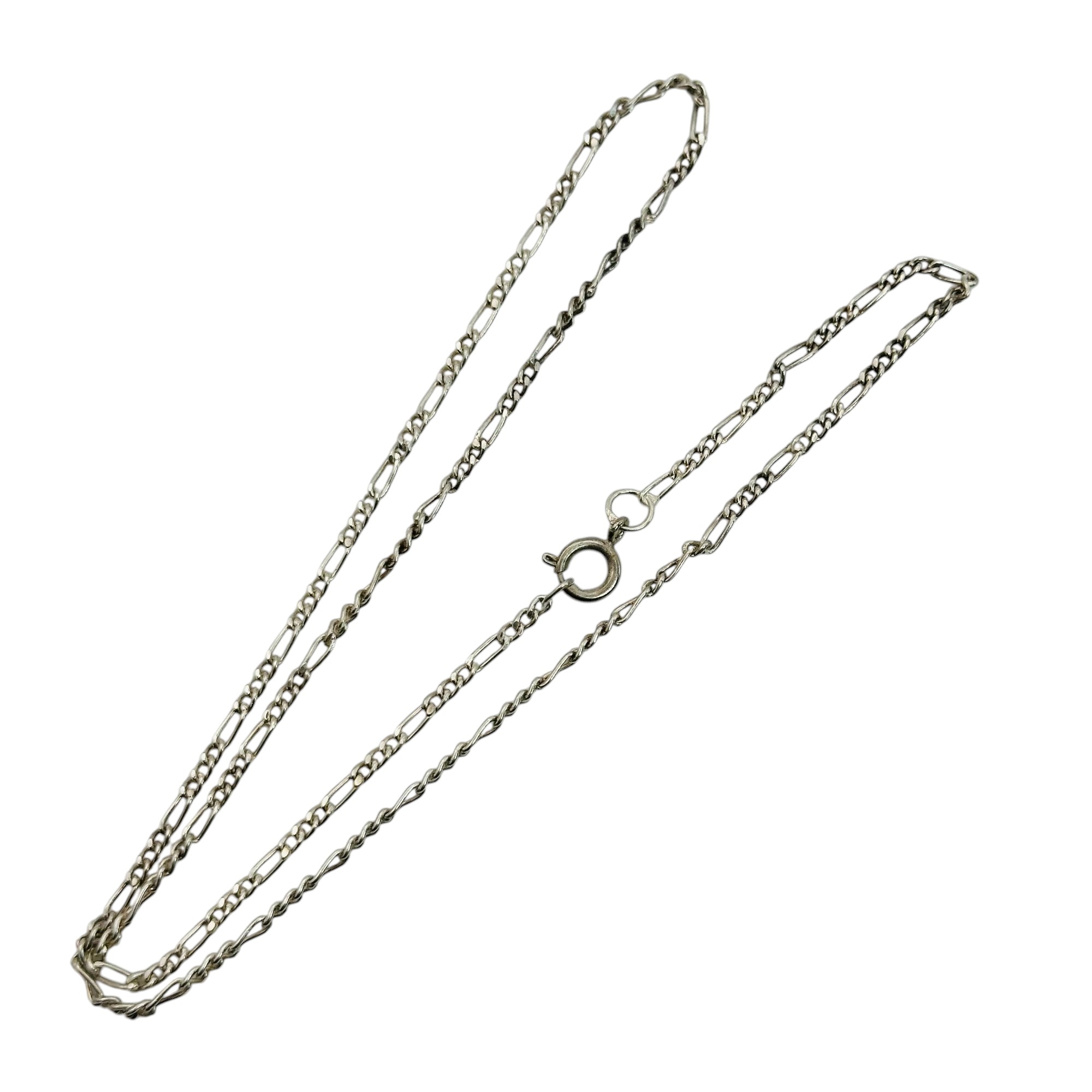 Sterling Figaro Chain Necklace