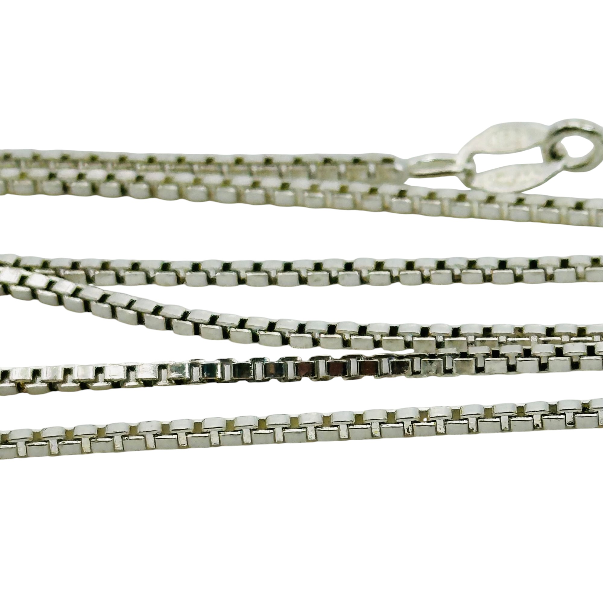 Signed Sterling Box Chain Necklace
