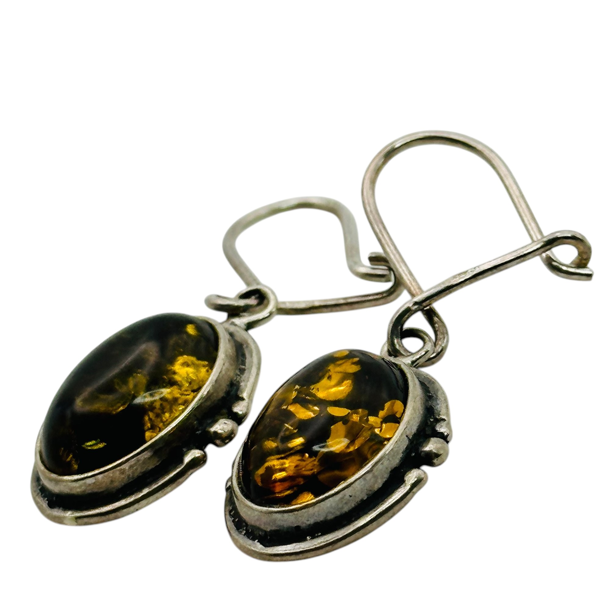 Sterling Amber Earrings