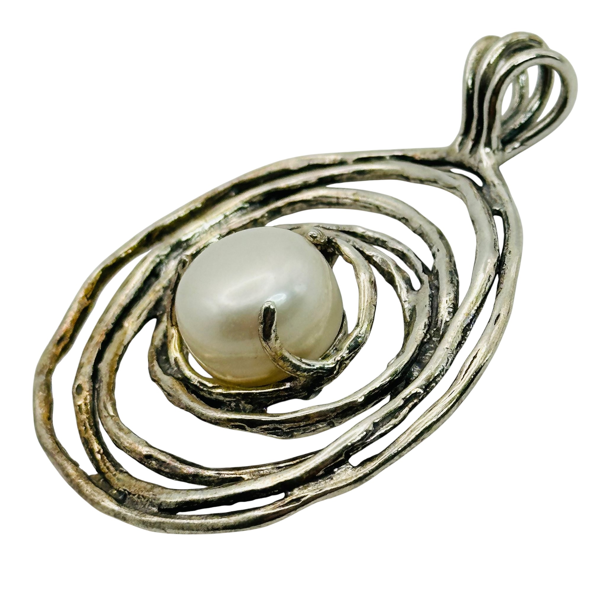 Israel Sterling Pearl Pendant