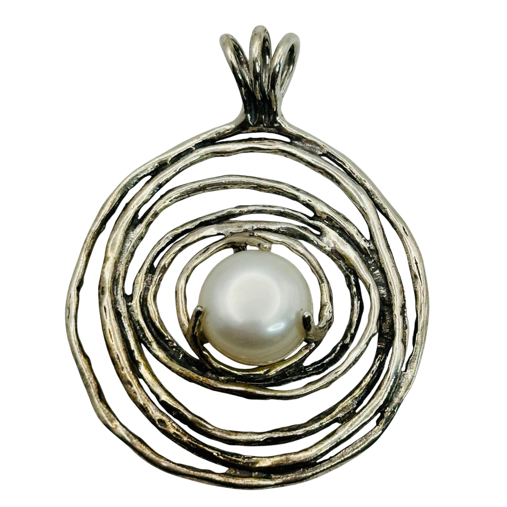 Israel Sterling Pearl Pendant