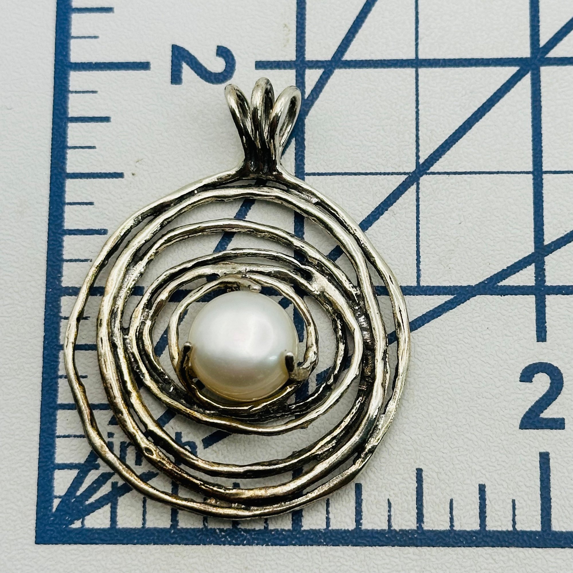 Israel Sterling Pearl Pendant