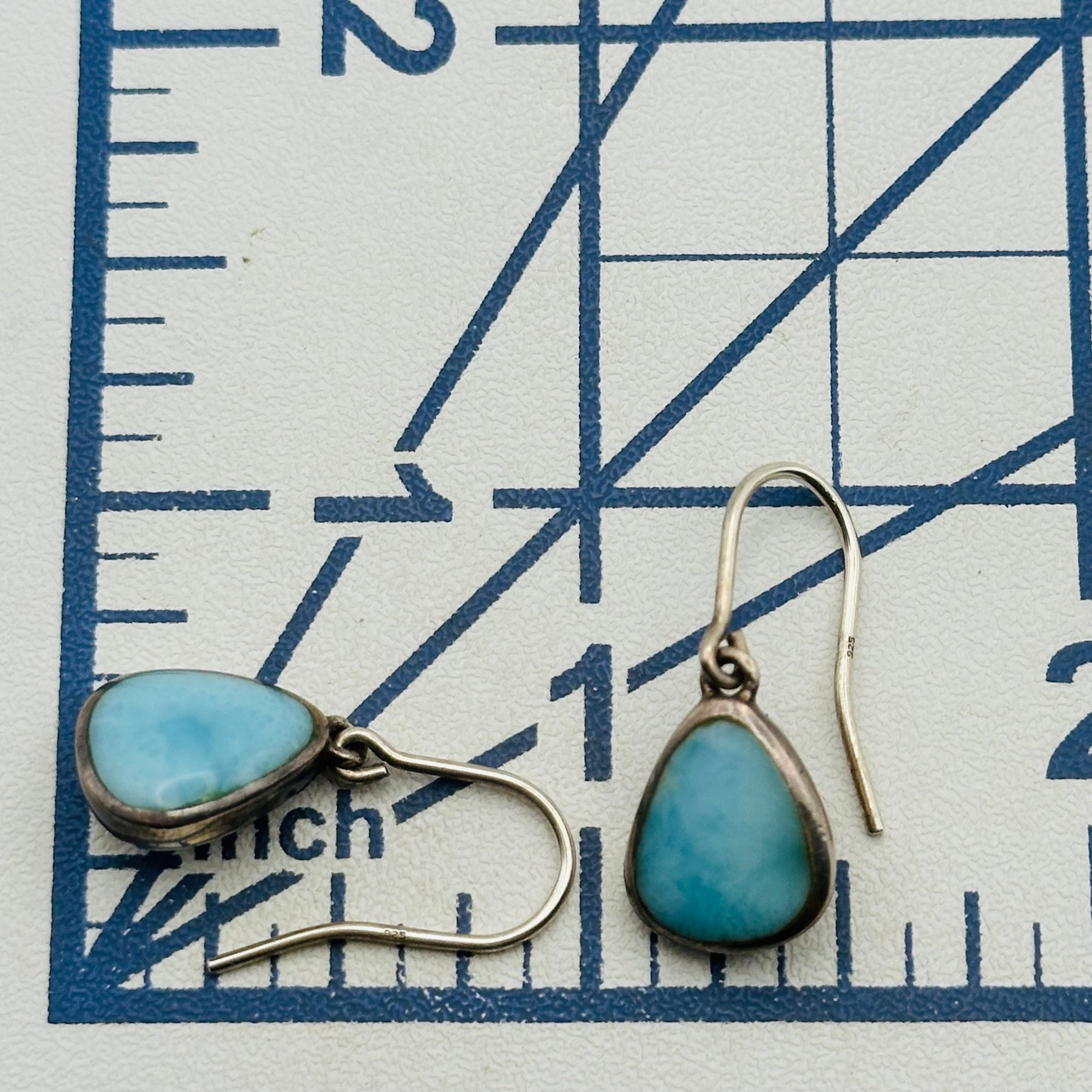 Sterling Larimar Earrings 4.2g