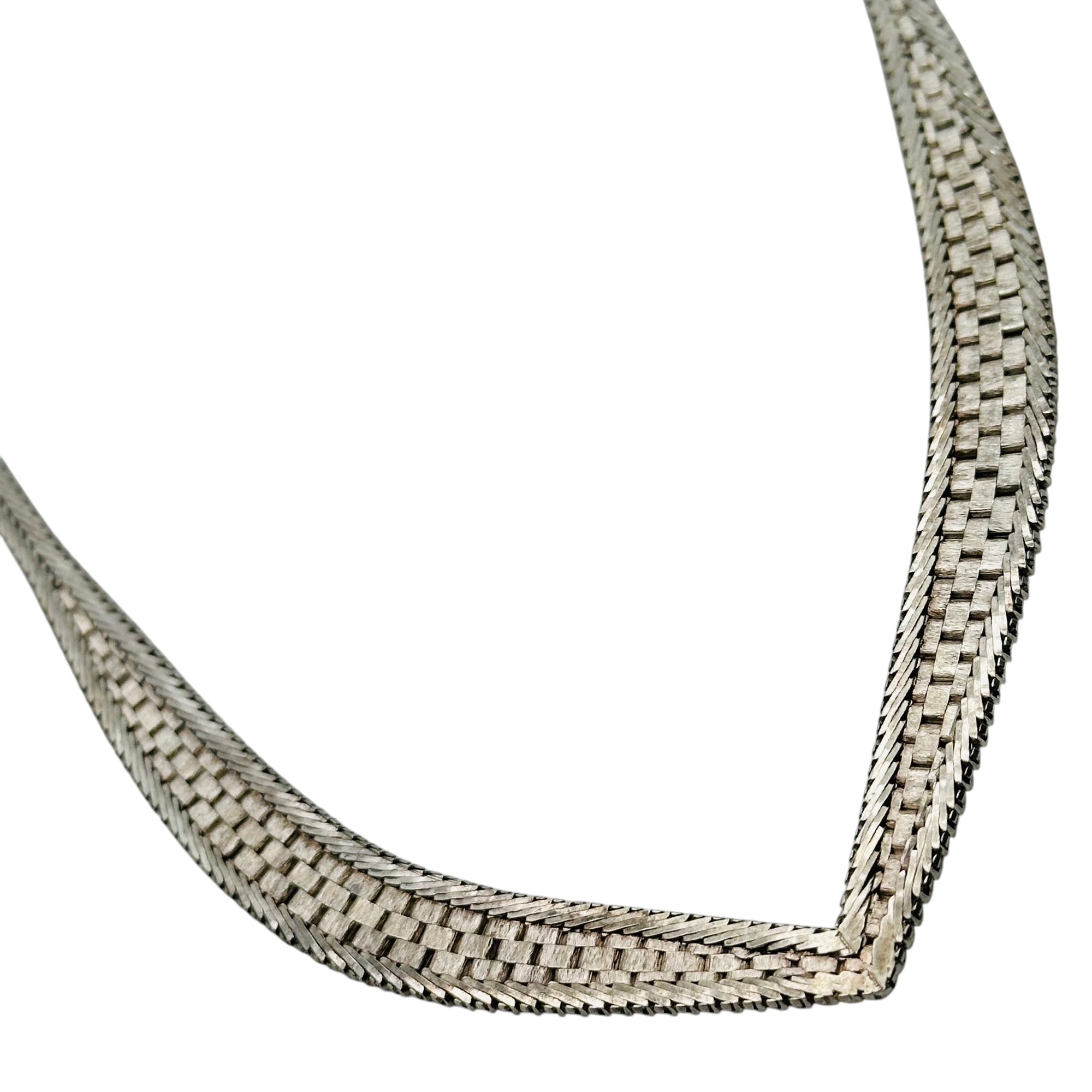 Italy Sterling Flat Pointed Chain Necklace