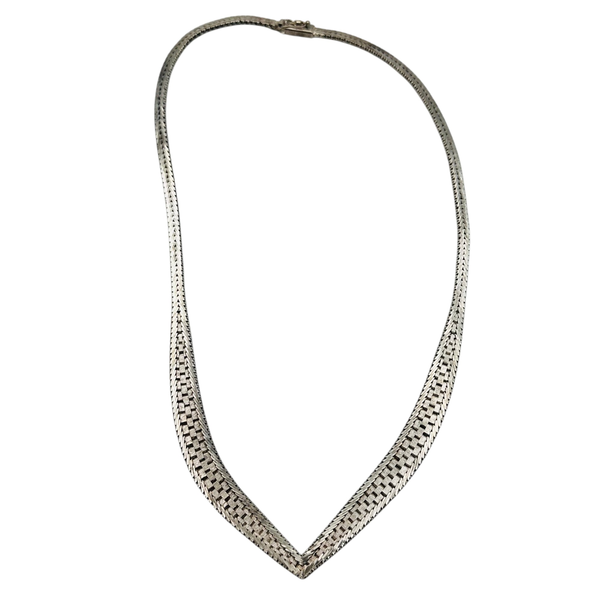 Italy Sterling Flat Pointed Chain Necklace