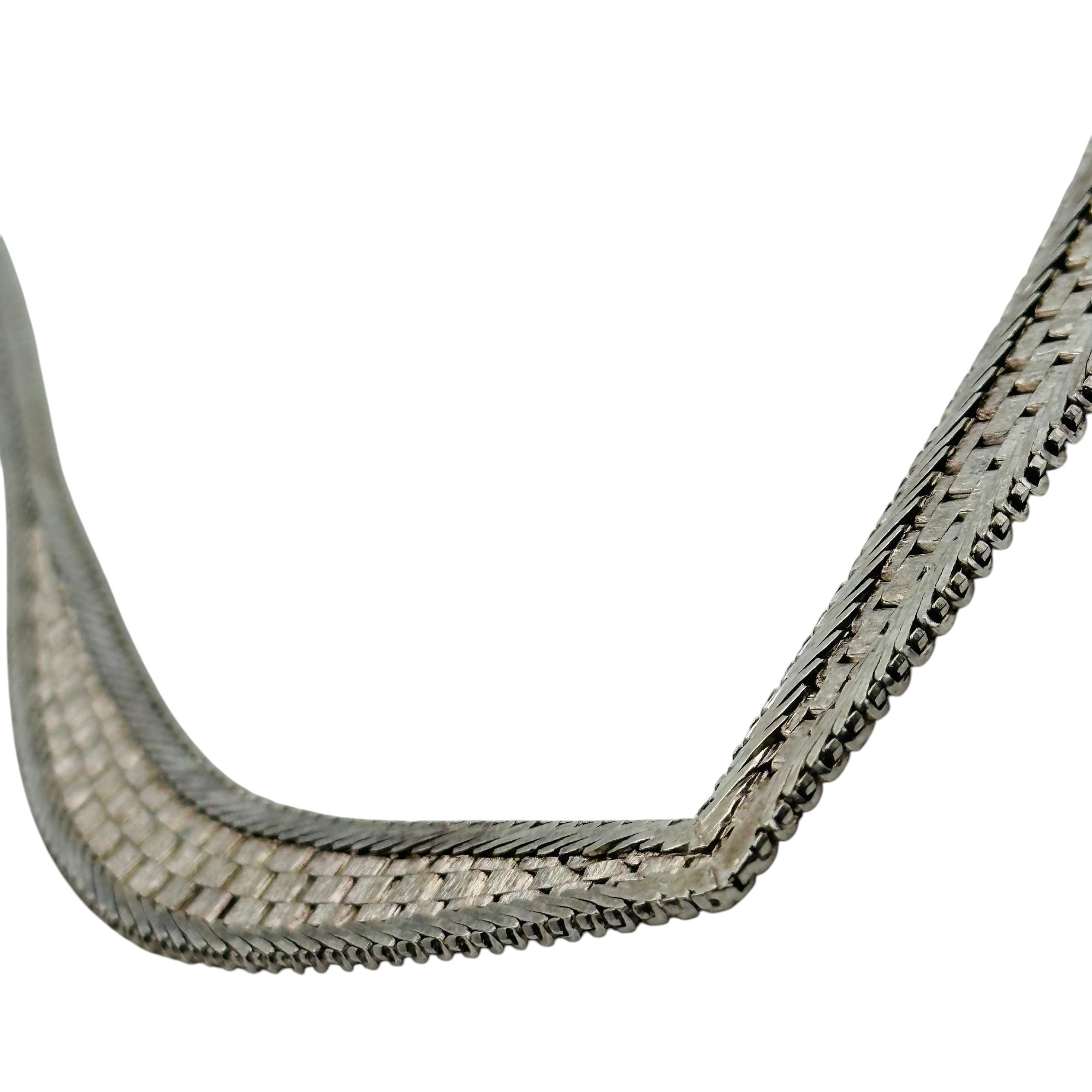 Italy Sterling Flat Pointed Chain Necklace