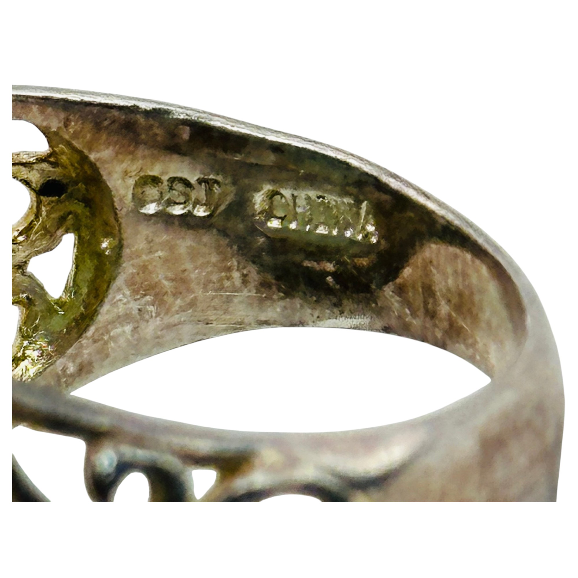Signed Sterling Multi Stone Ring Sz 8