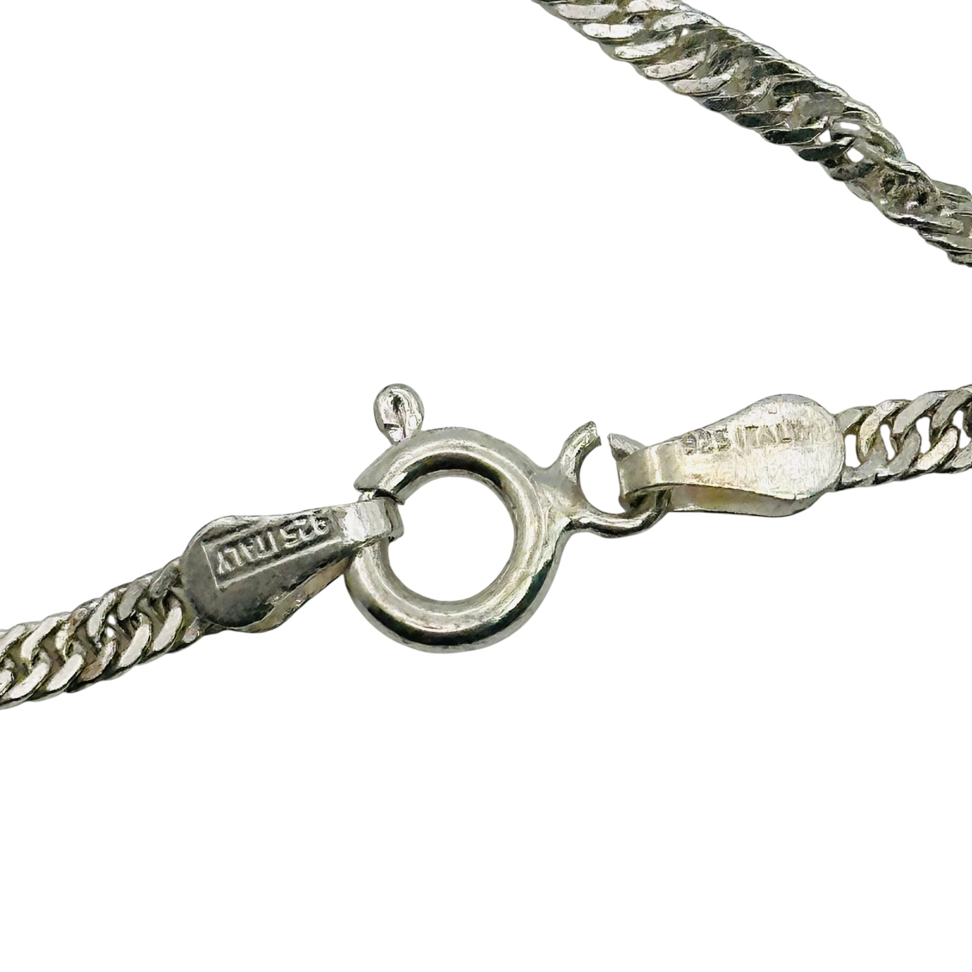 Signed Italy Sterling Twisted Curb Chain Necklace